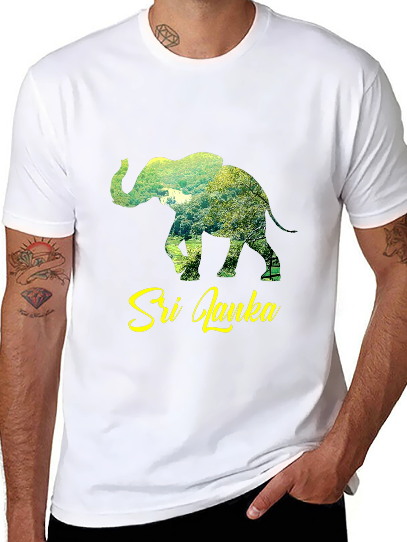 Sri Lanka Elephant Graphic Tee - Unisex Black T-Shirt