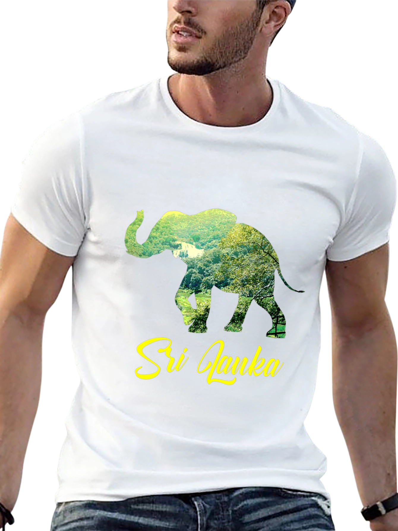 Sri Lanka Elephant Graphic Tee - Unisex Black T-Shirt