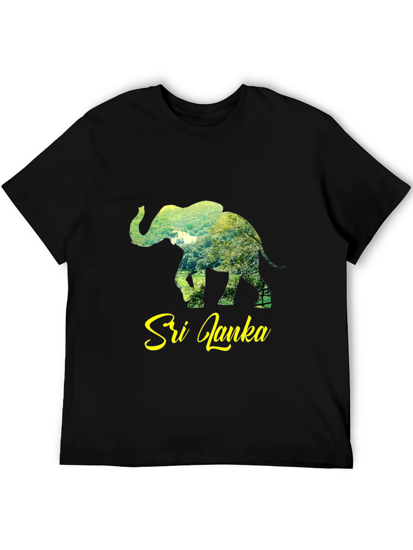 Sri Lanka Elephant Graphic Tee - Unisex Black T-Shirt