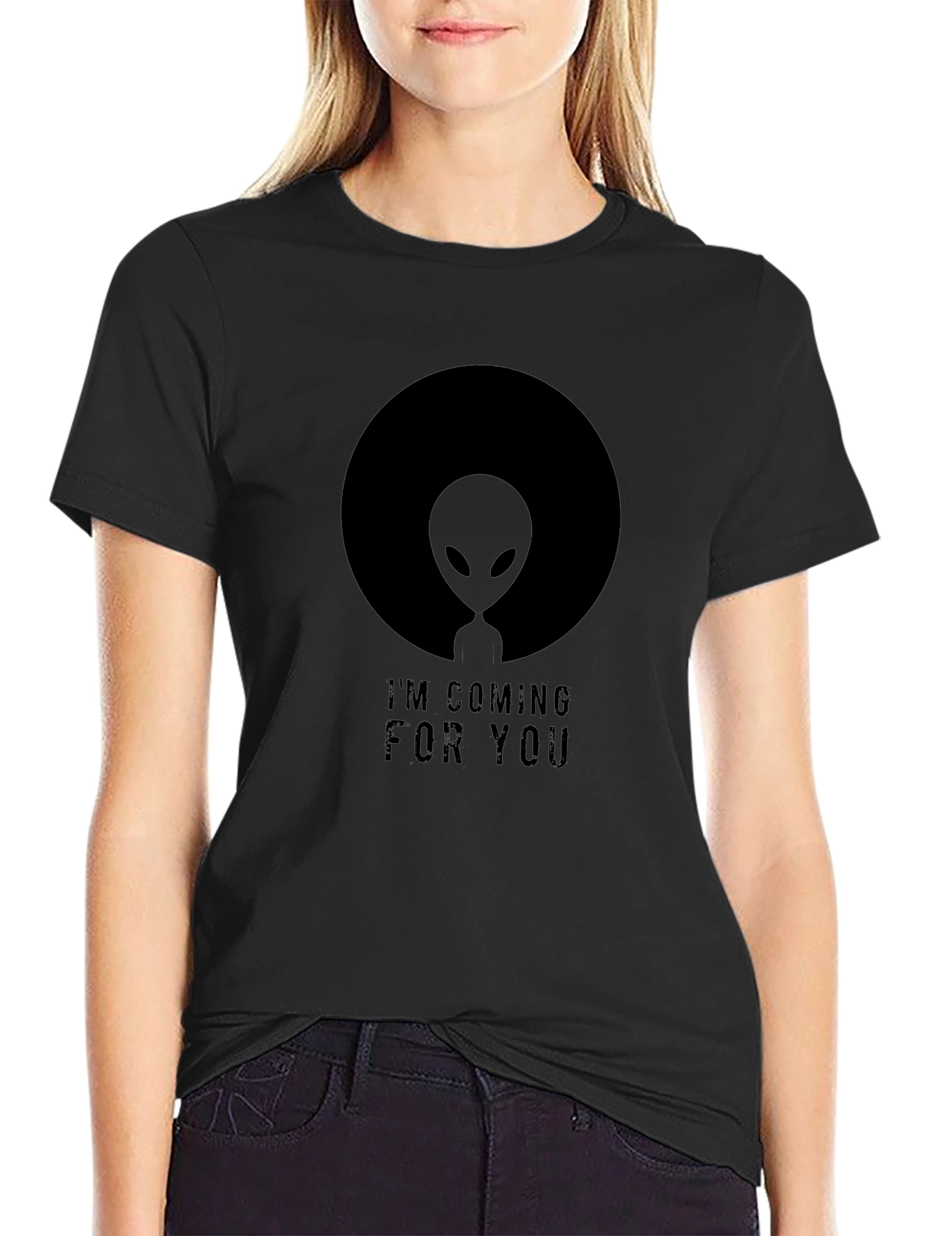 Alien Coming For You Black T-Shirt