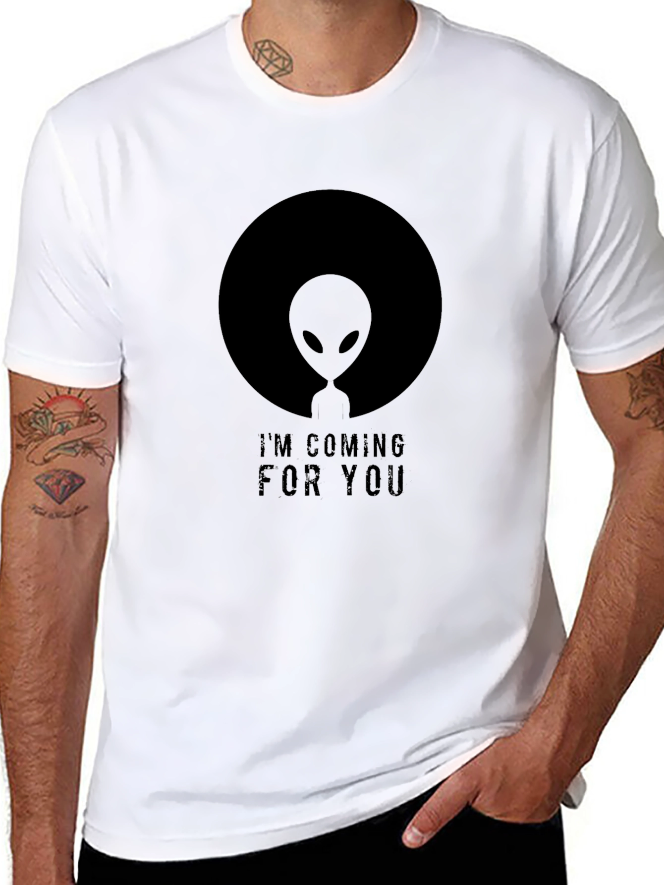 Alien Coming For You Black T-Shirt