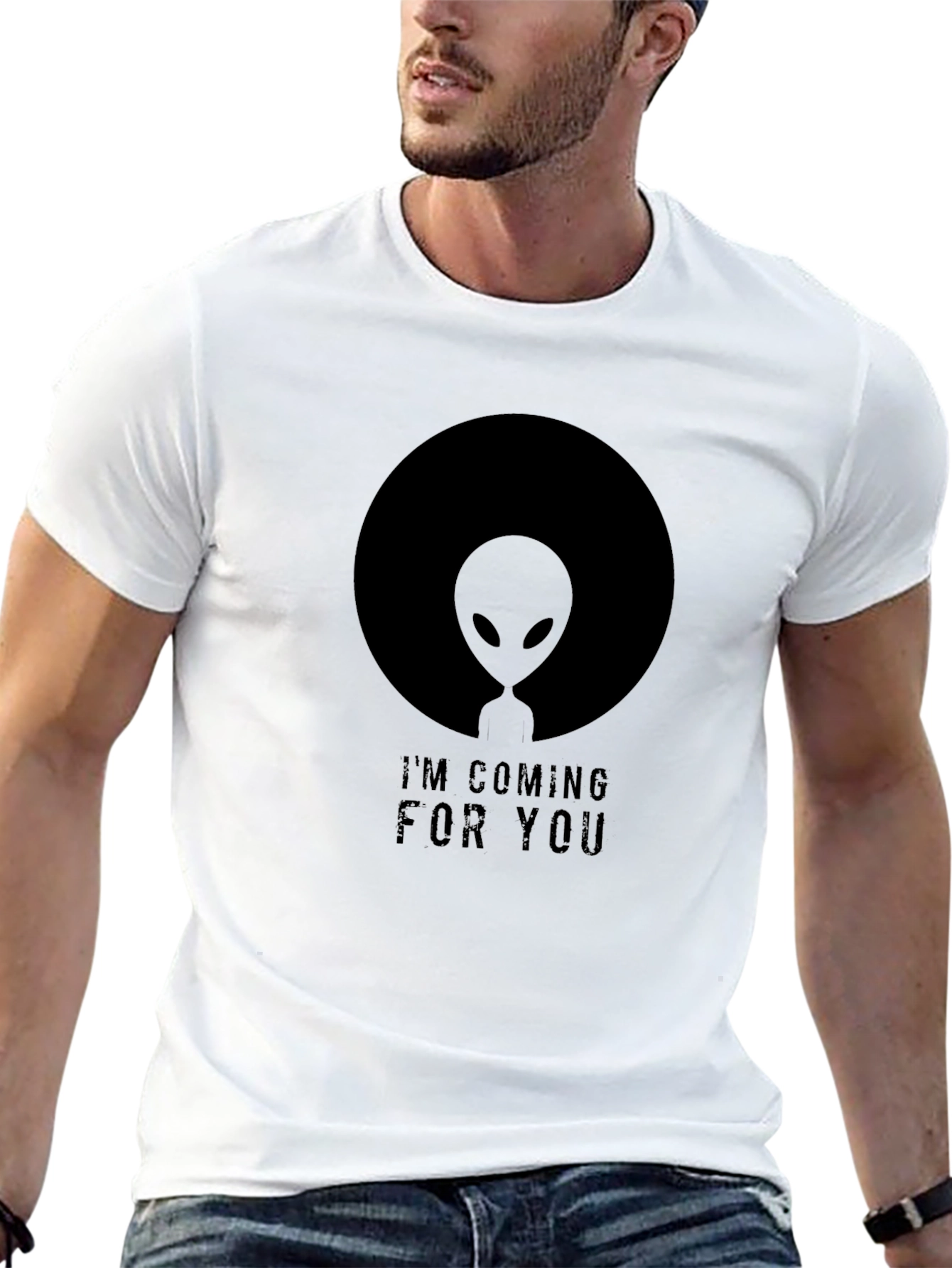 Alien Coming For You Black T-Shirt