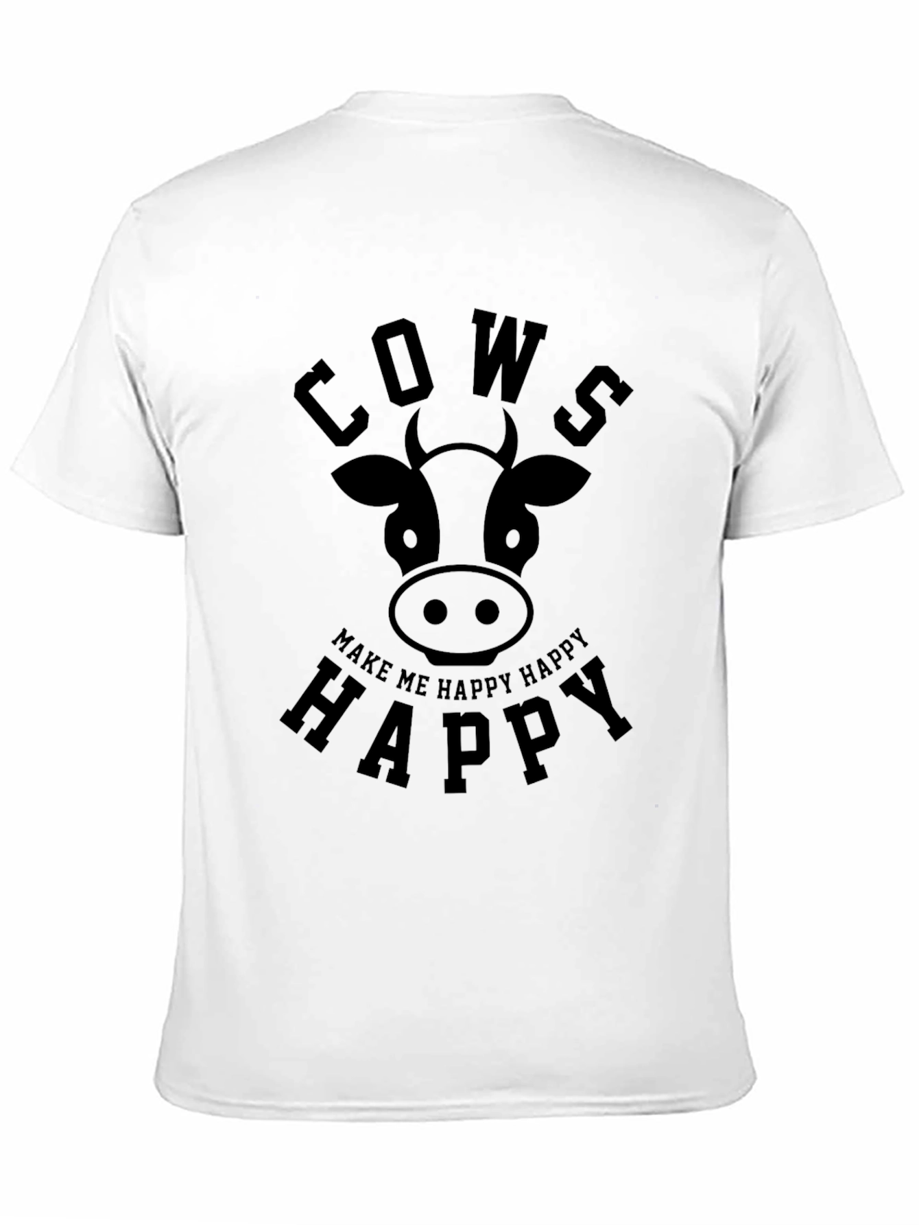 Cows Make Me Happy T-Shirt - Black Graphic Tee