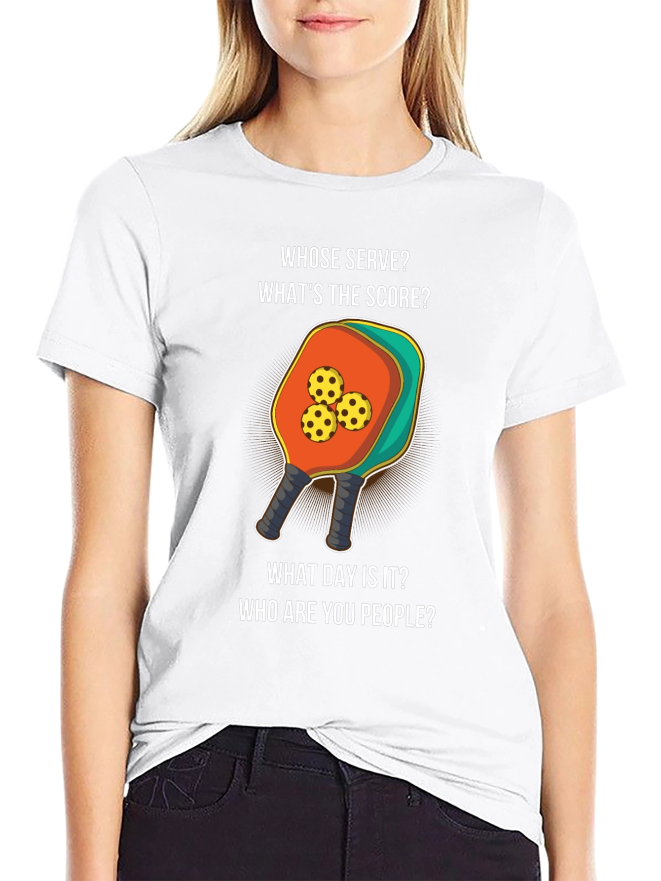 Pickleball T-Shirt: Whose Serve? Funny Sport Tee