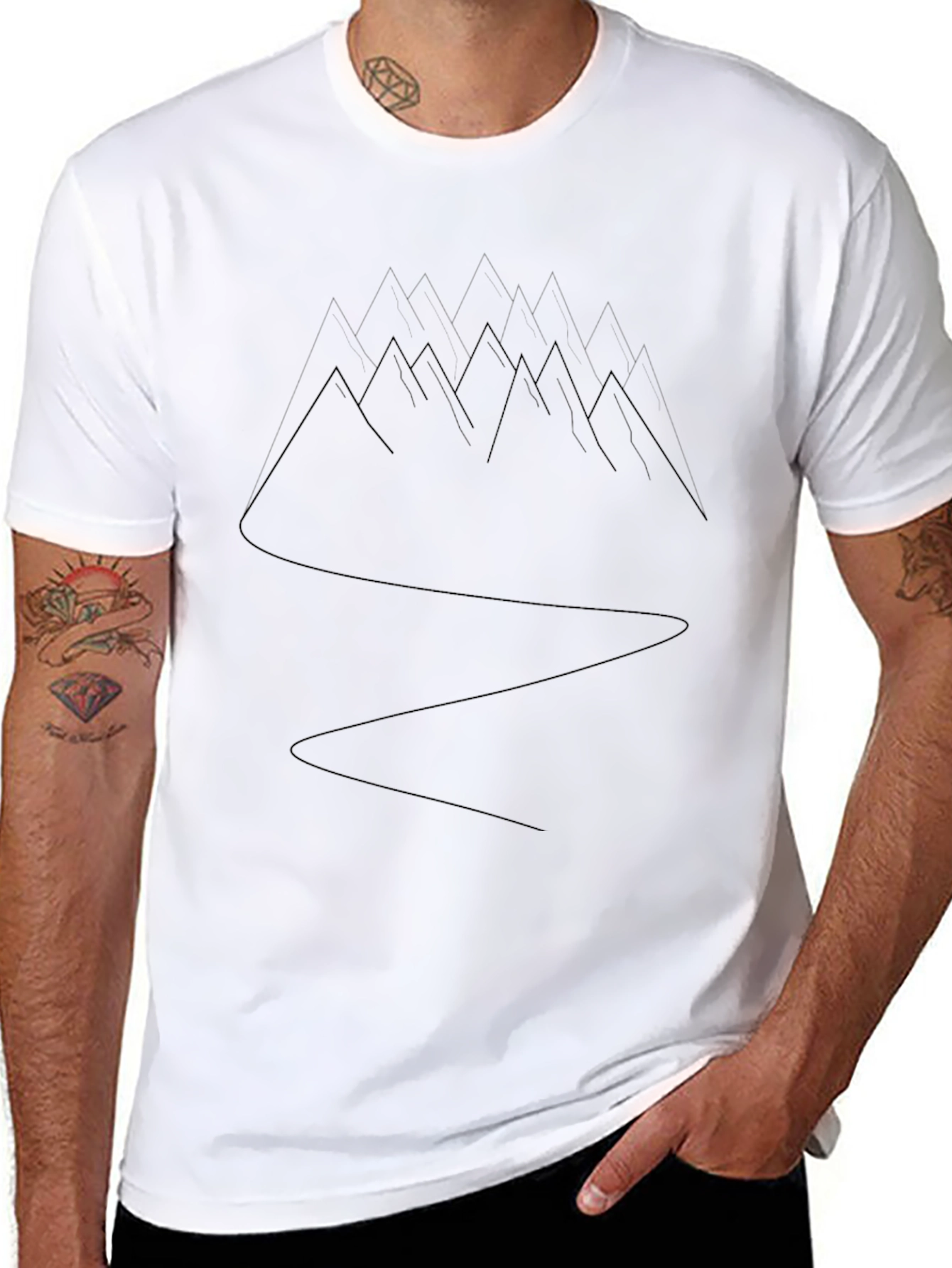 Mens Black Mountain Path Graphic Tee