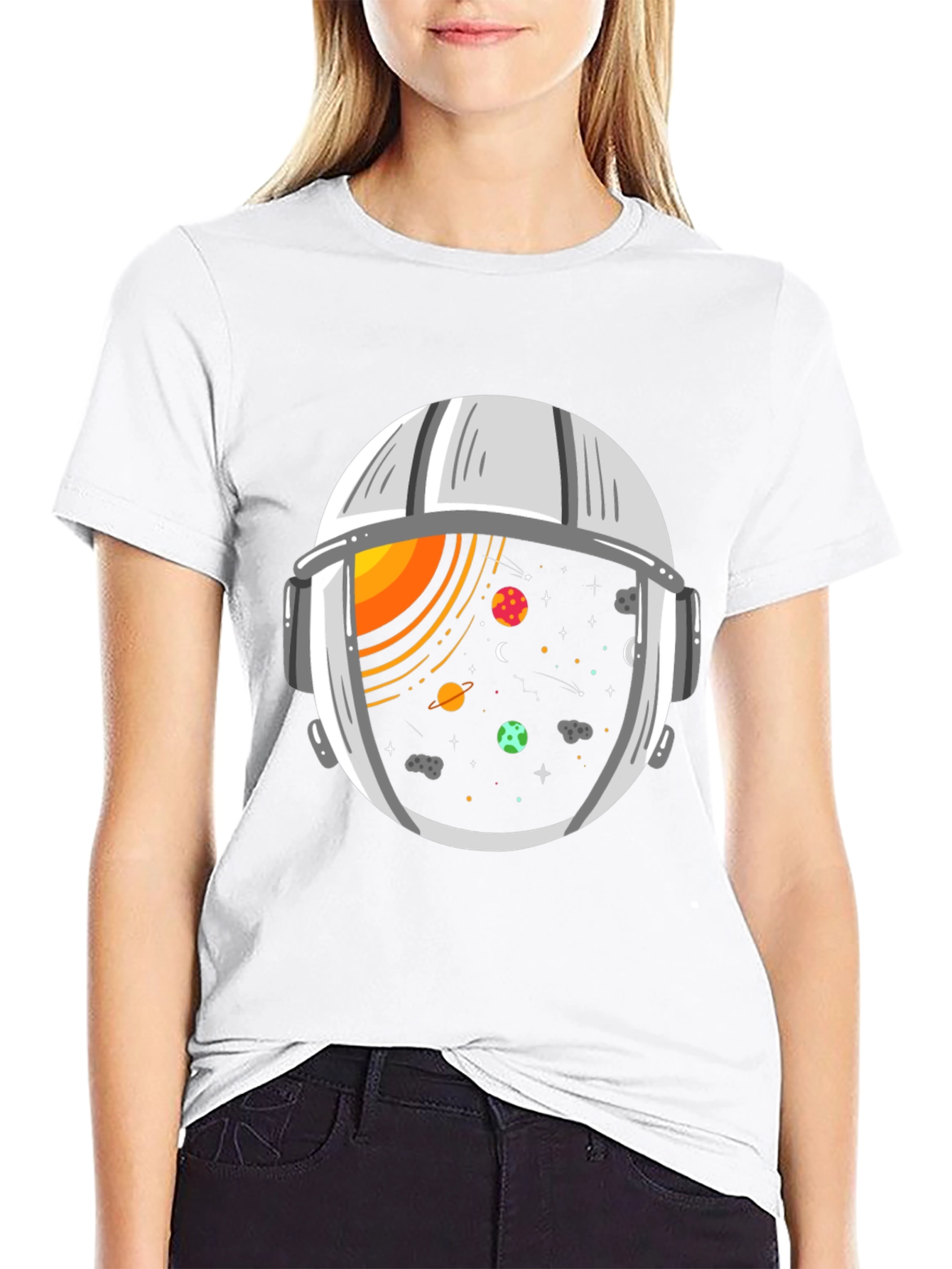 Space Helmet Graphic Tee - Explore the Universe!