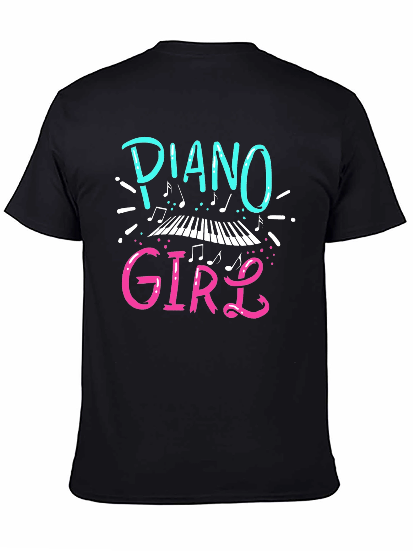 Piano Girl Graphic T-Shirt - Music Lover Tee