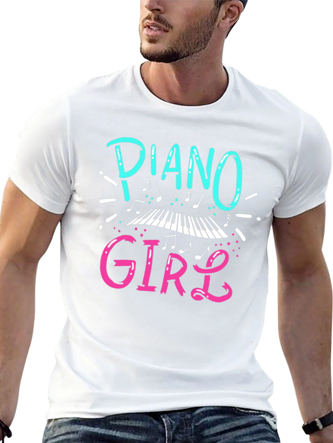 Piano Girl Graphic T-Shirt - Music Lover Tee