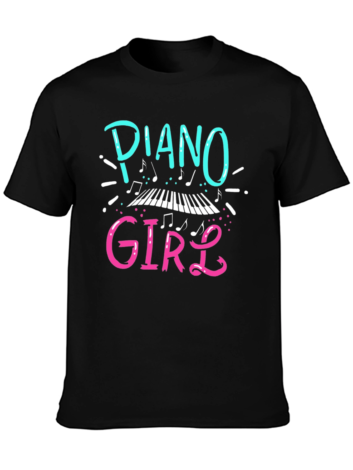 Piano Girl Graphic T-Shirt - Music Lover Tee