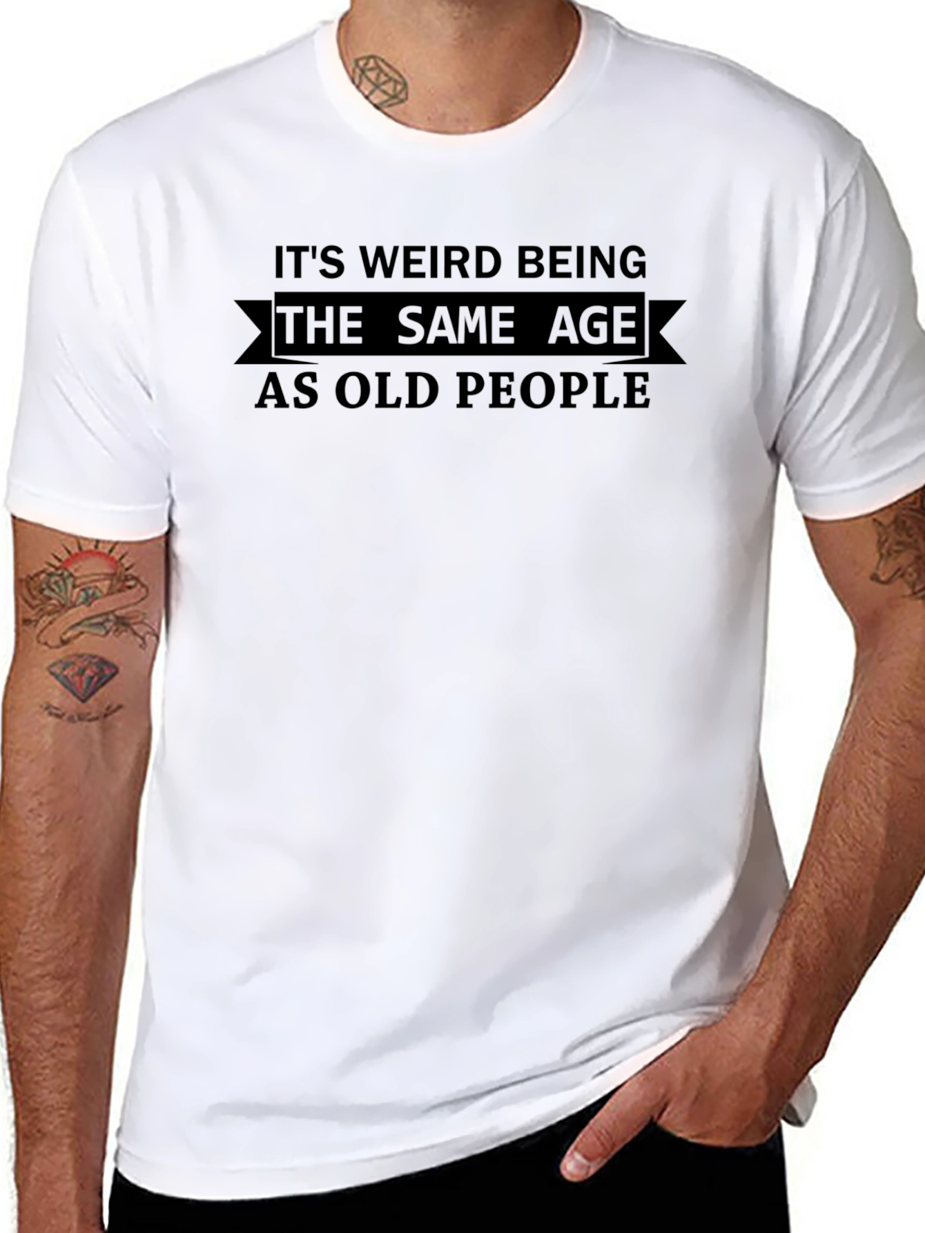 Funny Same Age as Old People Black T-Shirt