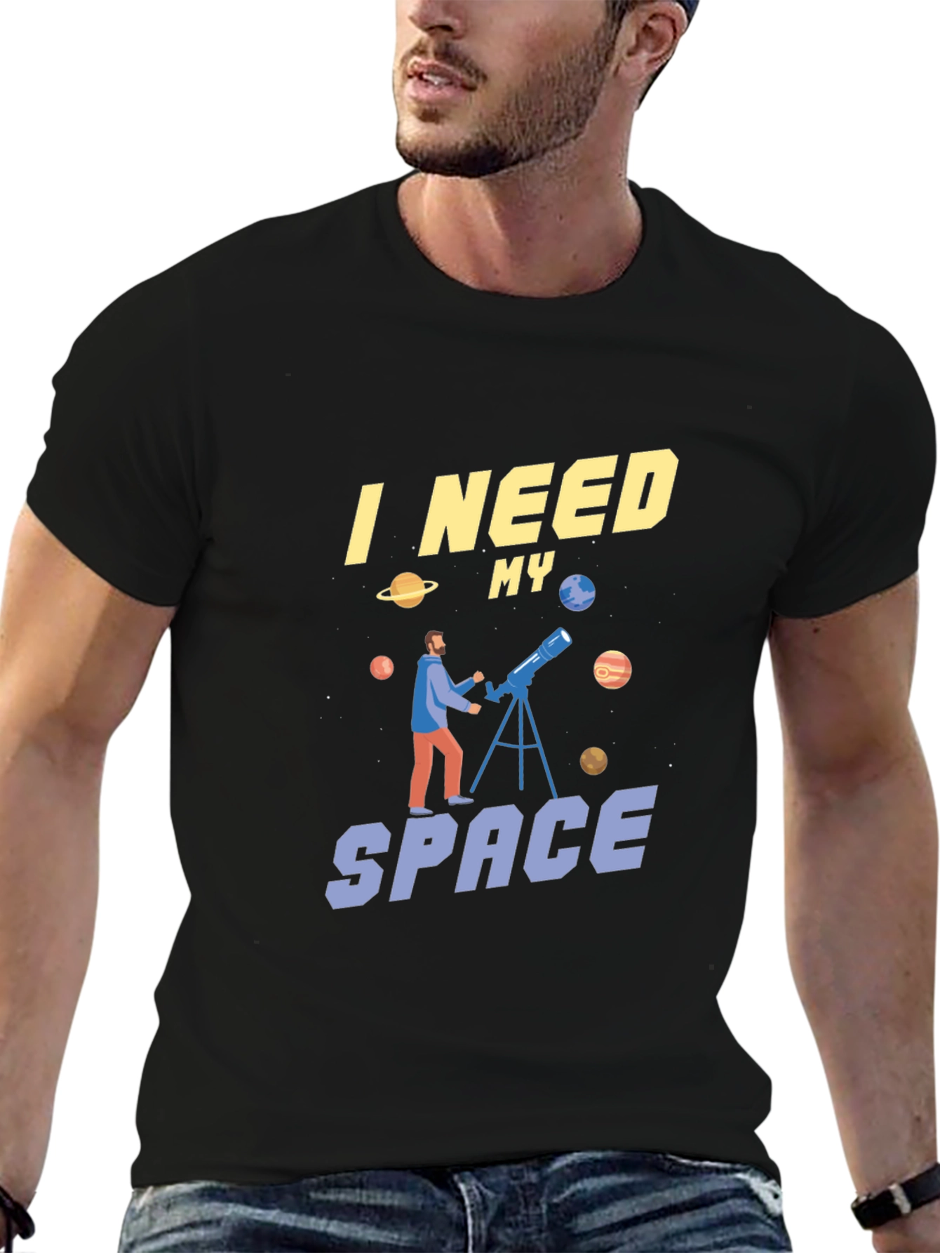 I Need My Space Graphic T-Shirt Astronomy Fan Tee