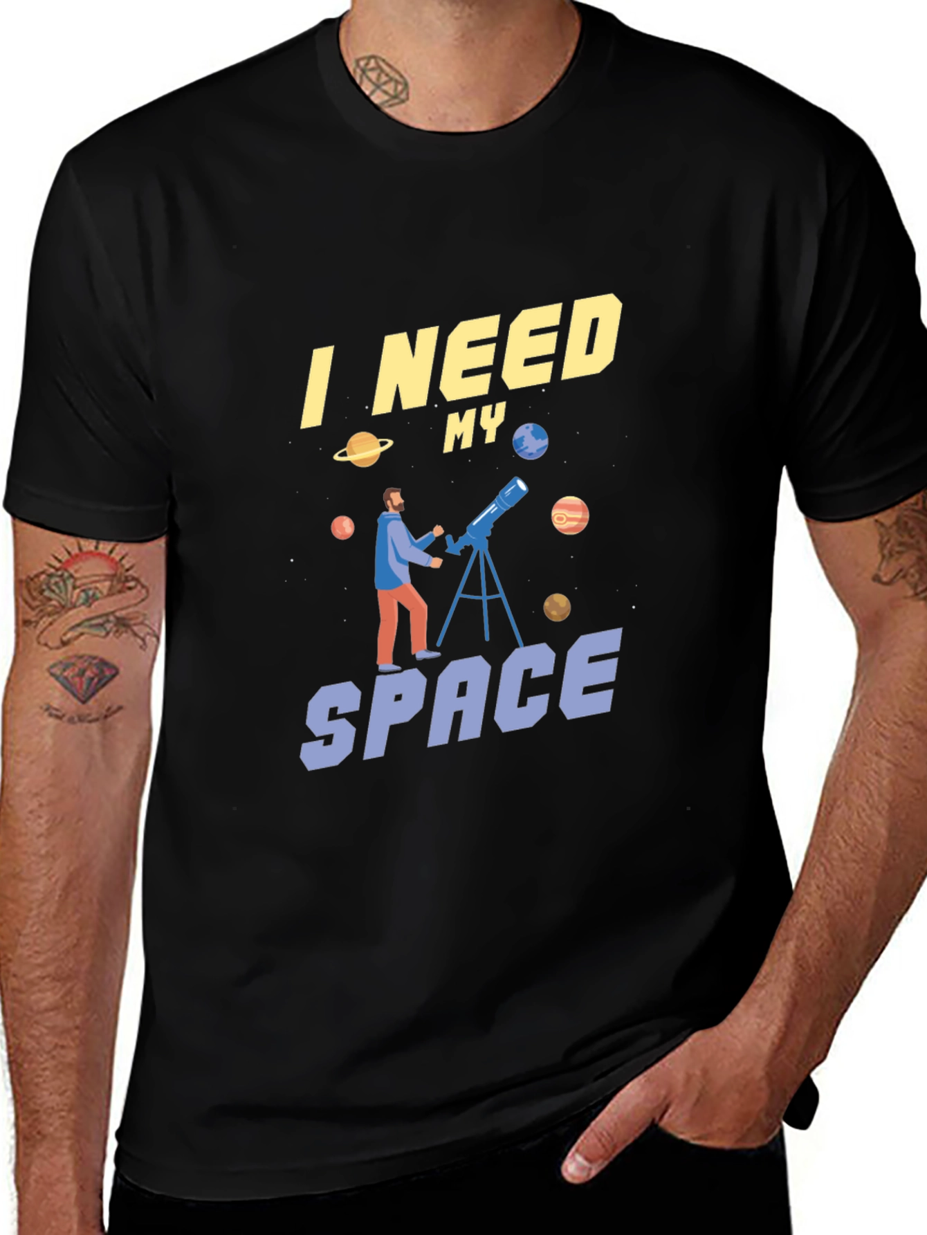 I Need My Space Graphic T-Shirt Astronomy Fan Tee