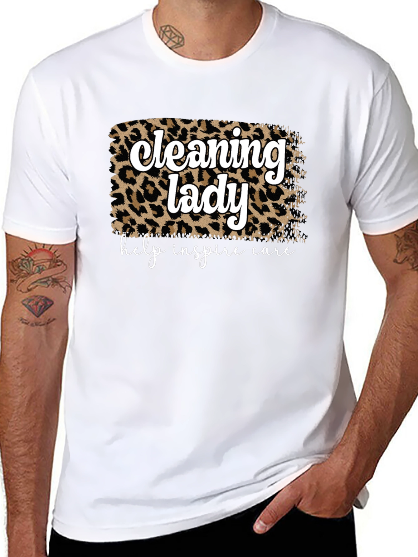 Cleaning Lady Leopard Print T-Shirt