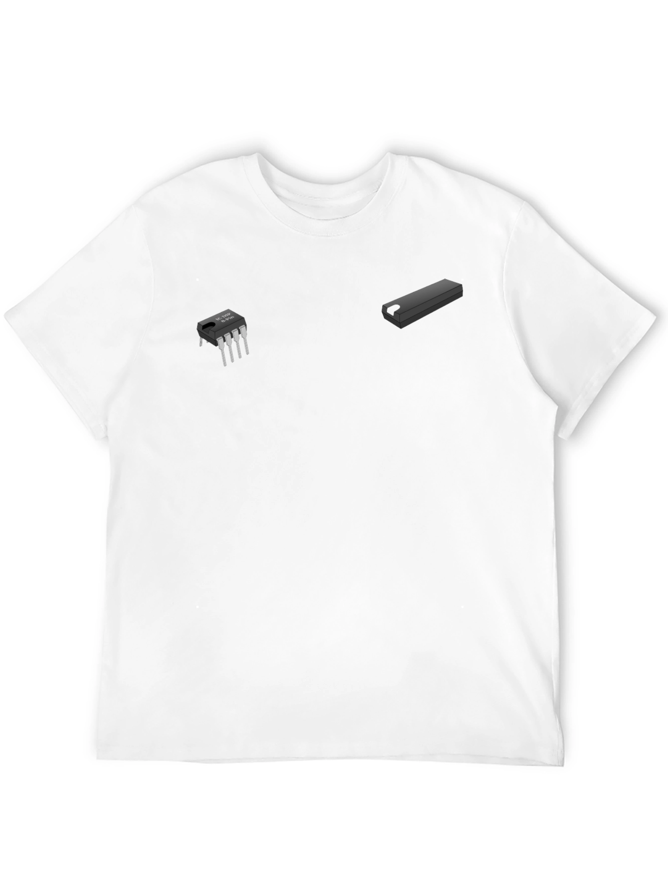 Tech-Themed Black Graphic Tee