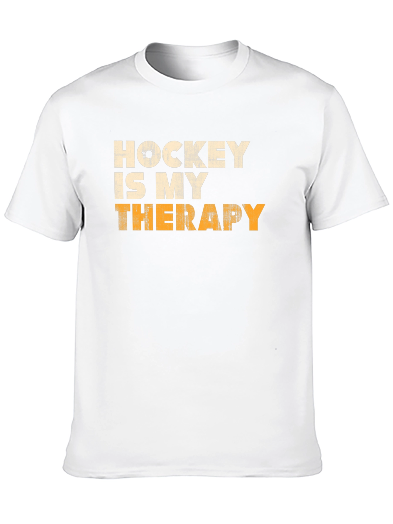 Hockey Is My Therapy Mens Black Graphic Tee