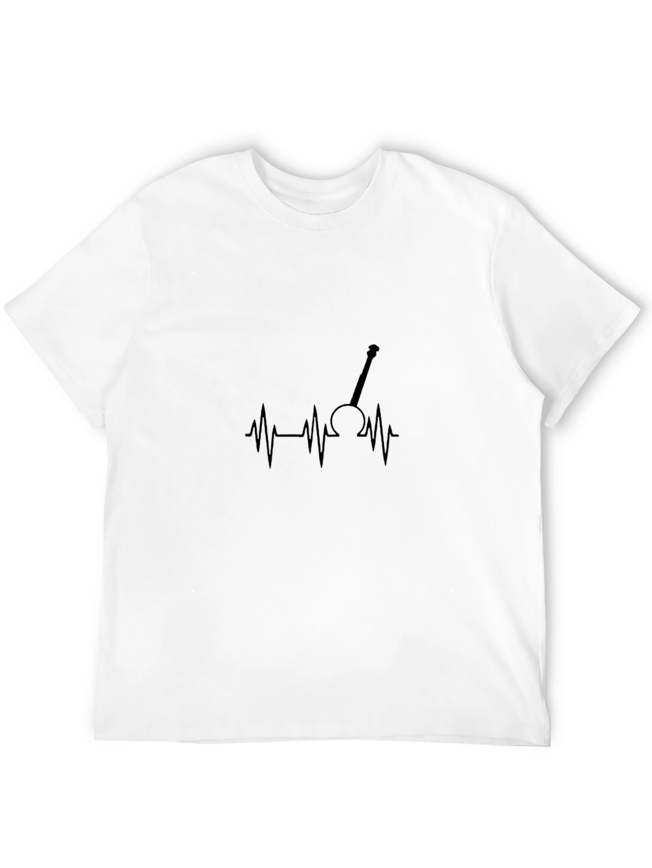 Guitar Heartbeat Graphic Tee - Black