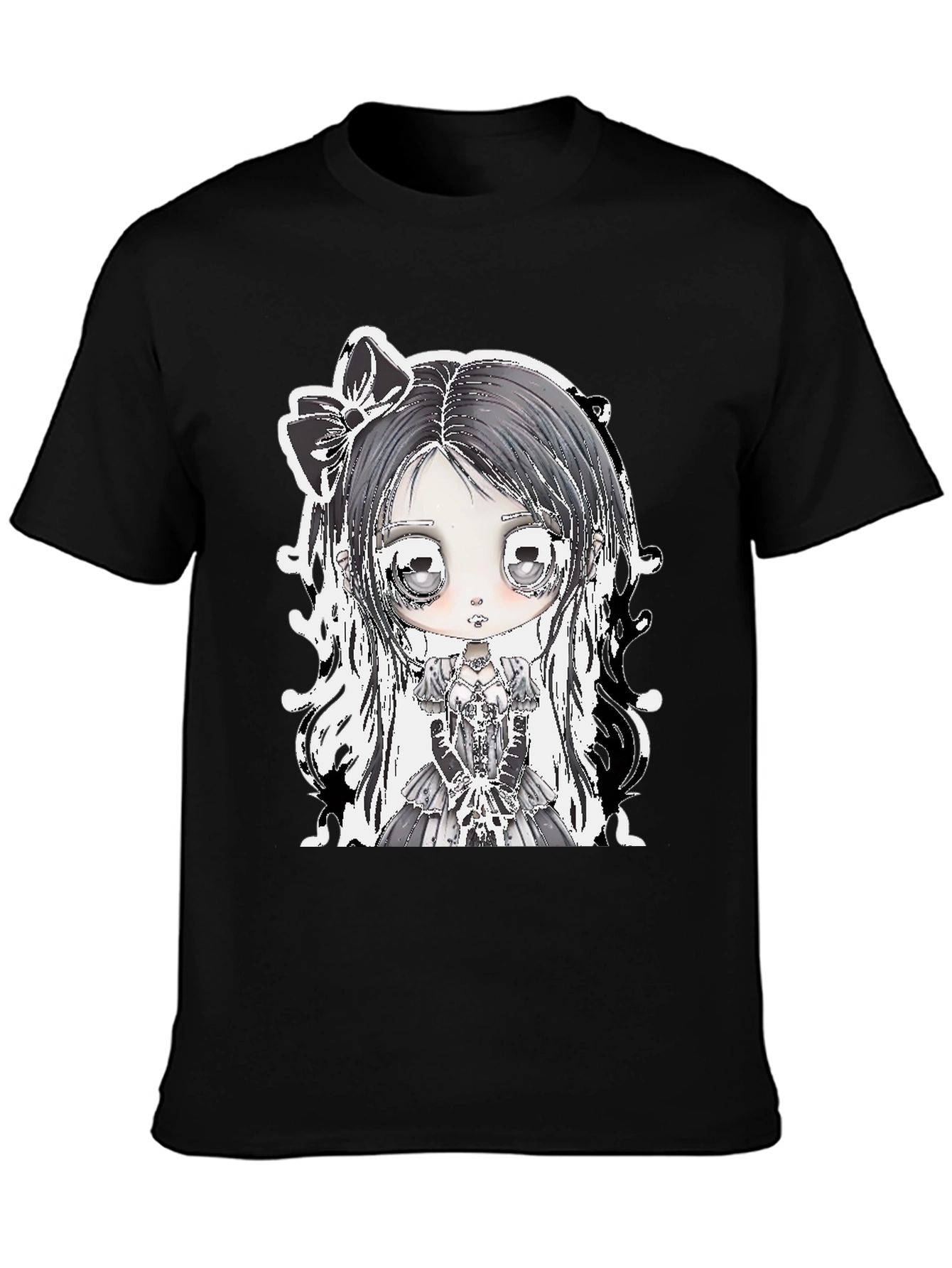 Gothic Lolita Girl Black T-Shirt