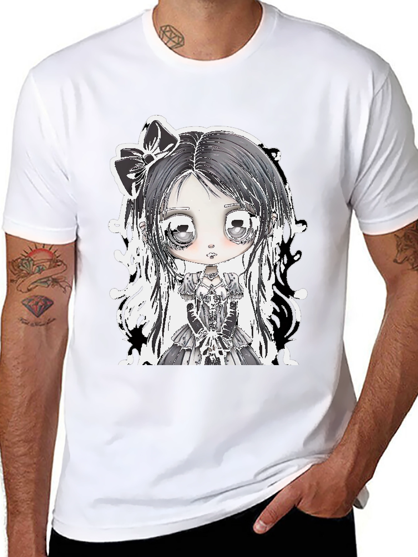 Gothic Lolita Girl Black T-Shirt