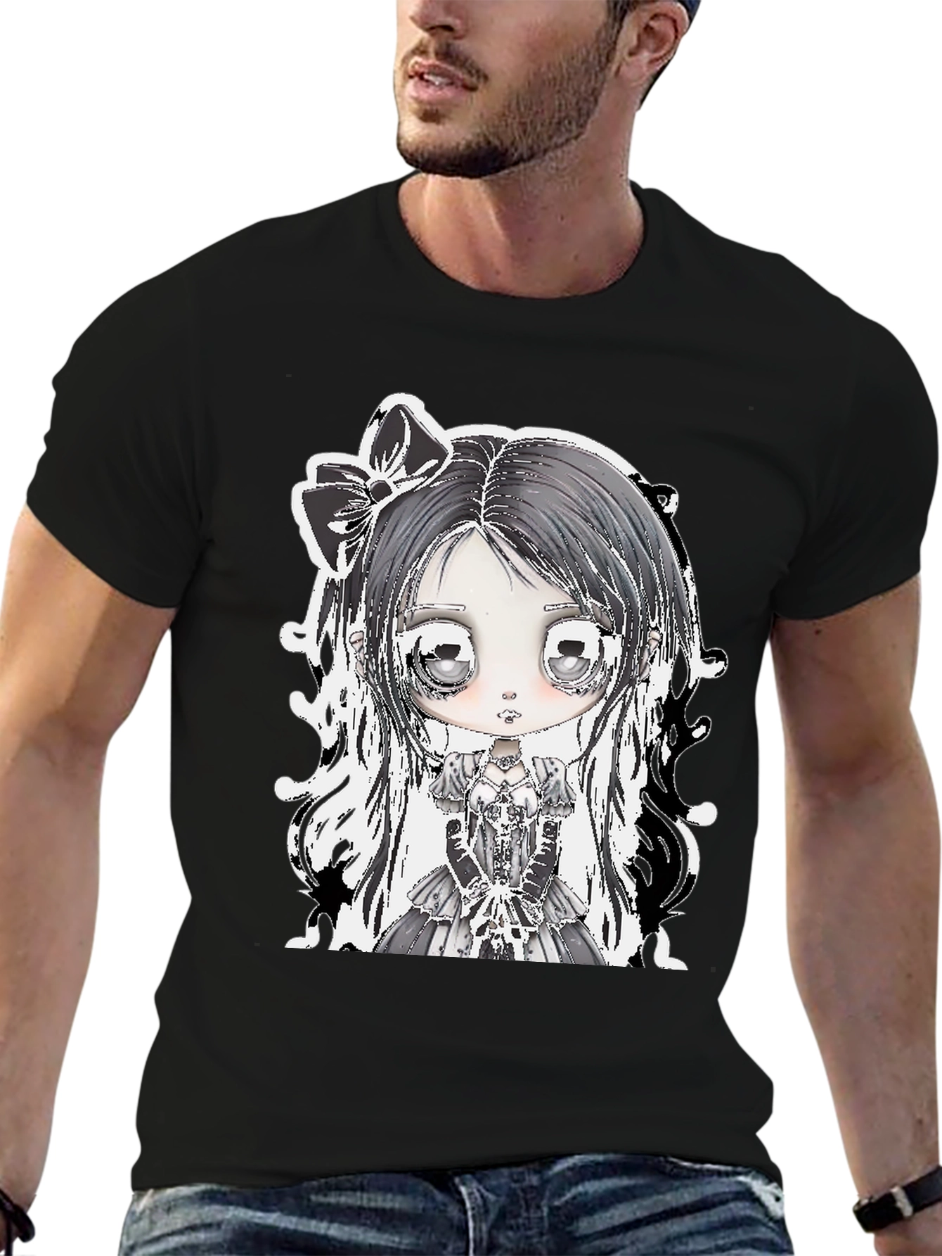 Gothic Lolita Girl Black T-Shirt