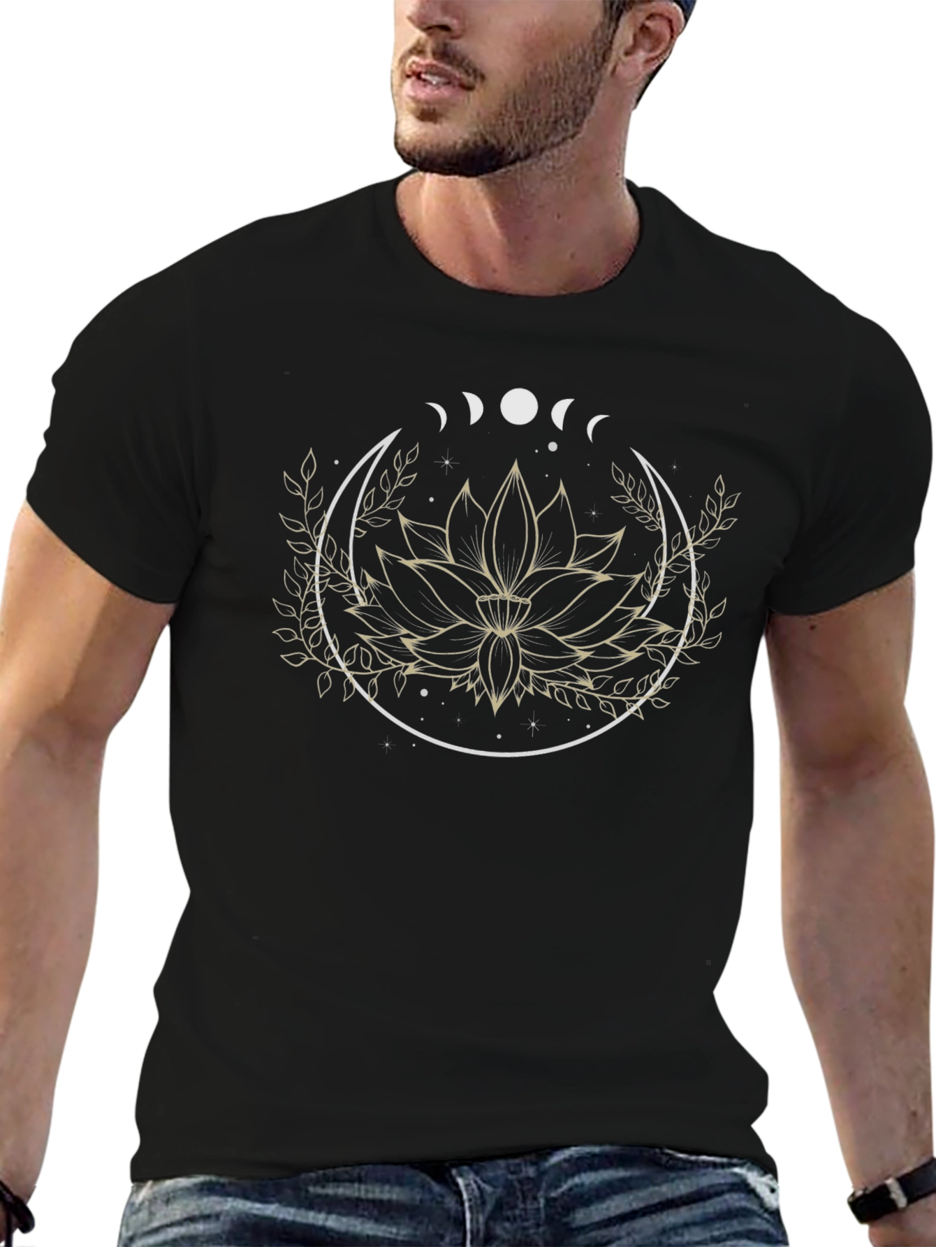 Lotus Moon Graphic Tee - Black