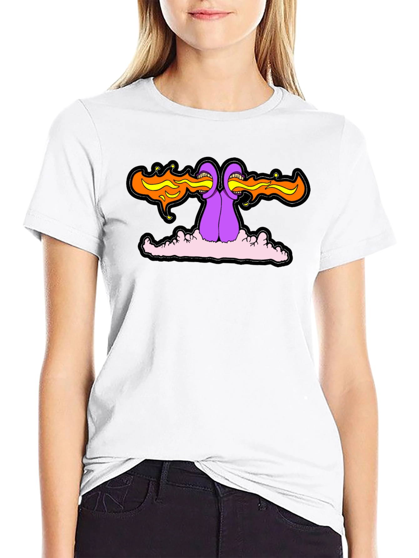 Psychedelic Fire-Breathing Monster Graphic Tee