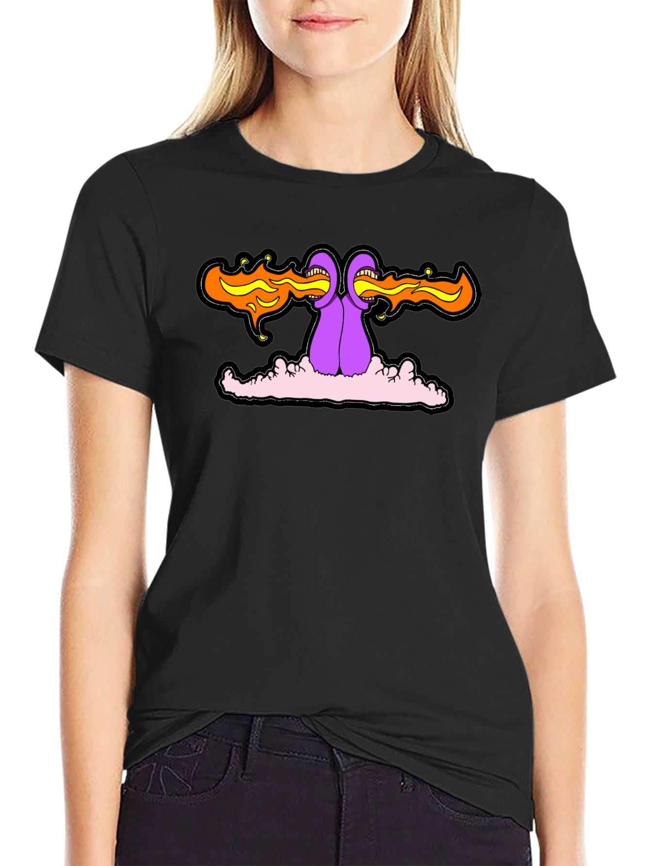 Psychedelic Fire-Breathing Monster Graphic Tee