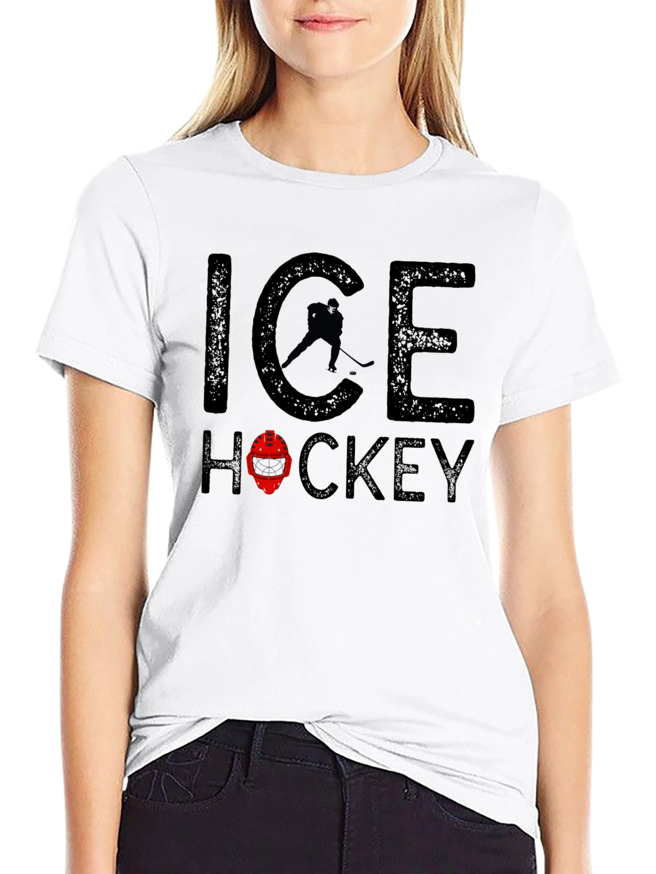Ice Hockey T-Shirt - Black Graphic Tee