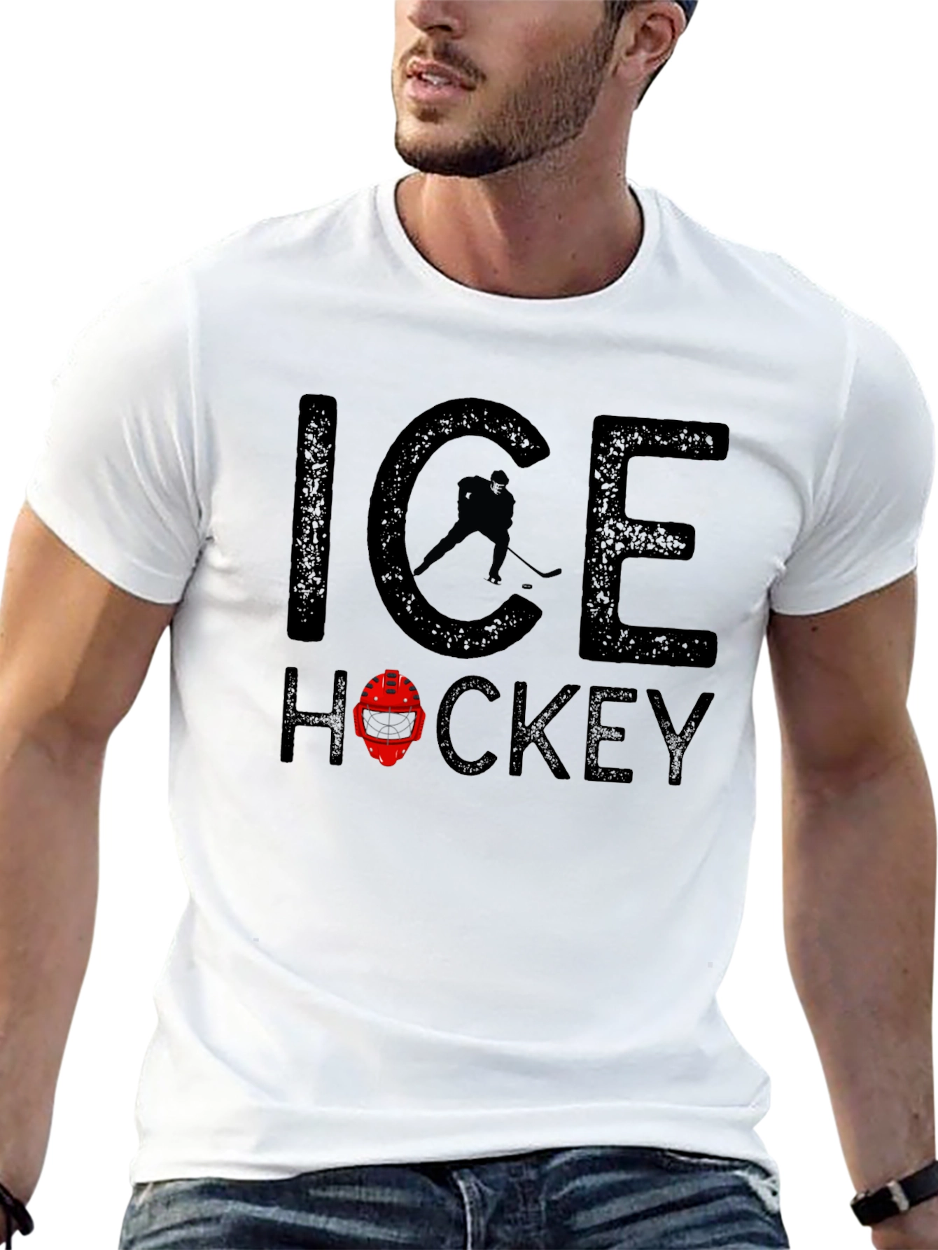 Ice Hockey T-Shirt - Black Graphic Tee