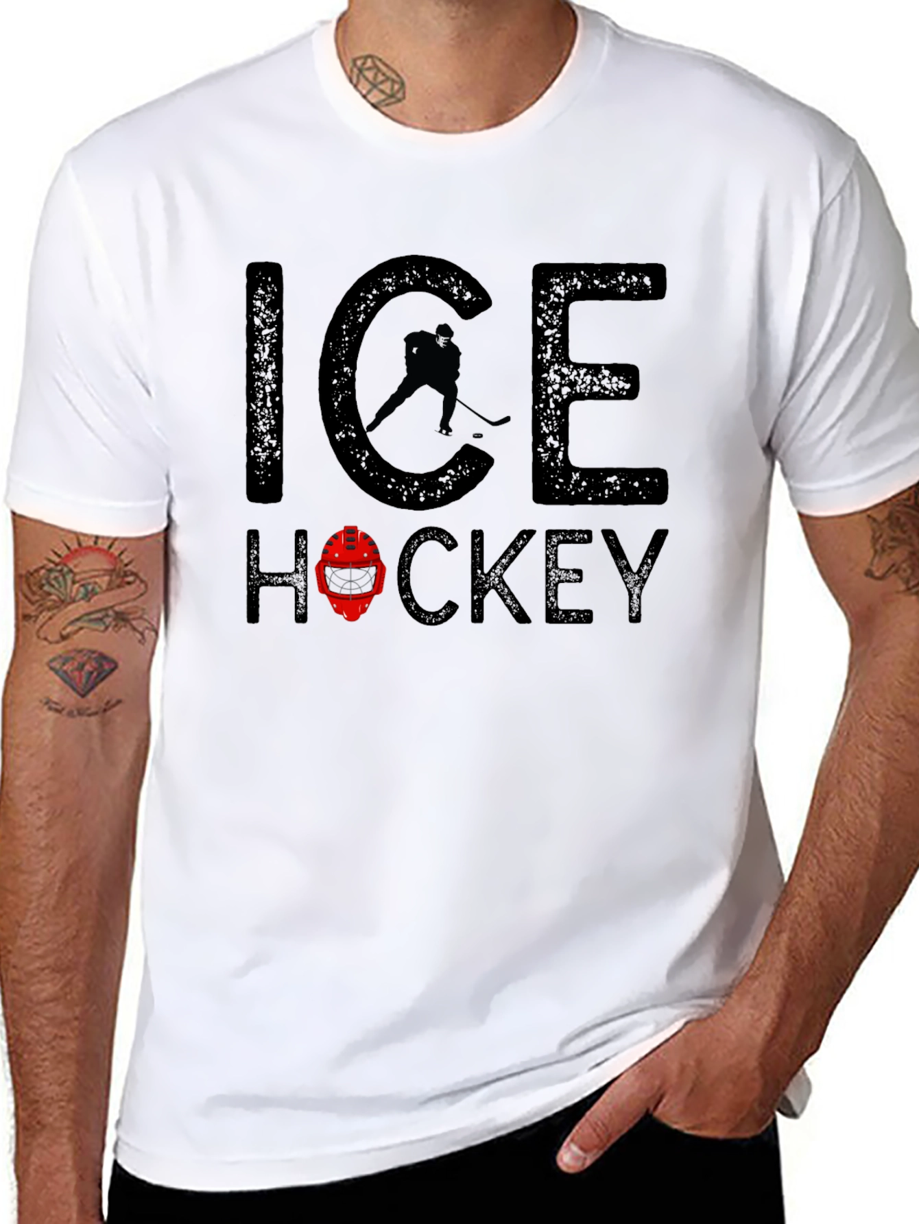 Ice Hockey T-Shirt - Black Graphic Tee