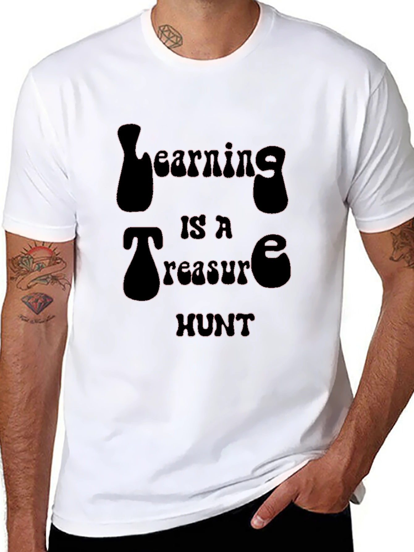 Learning is a Treasure Hunt Black T-Shirt