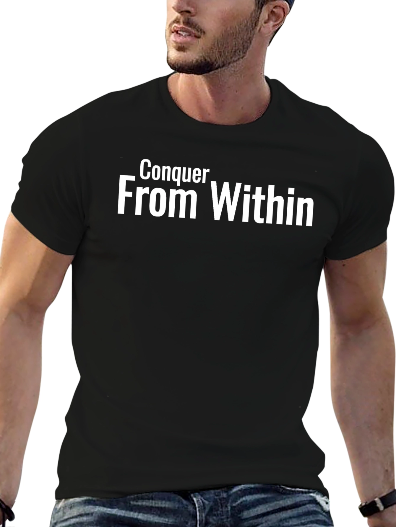 Conquer From Within Black Graphic T-Shirt