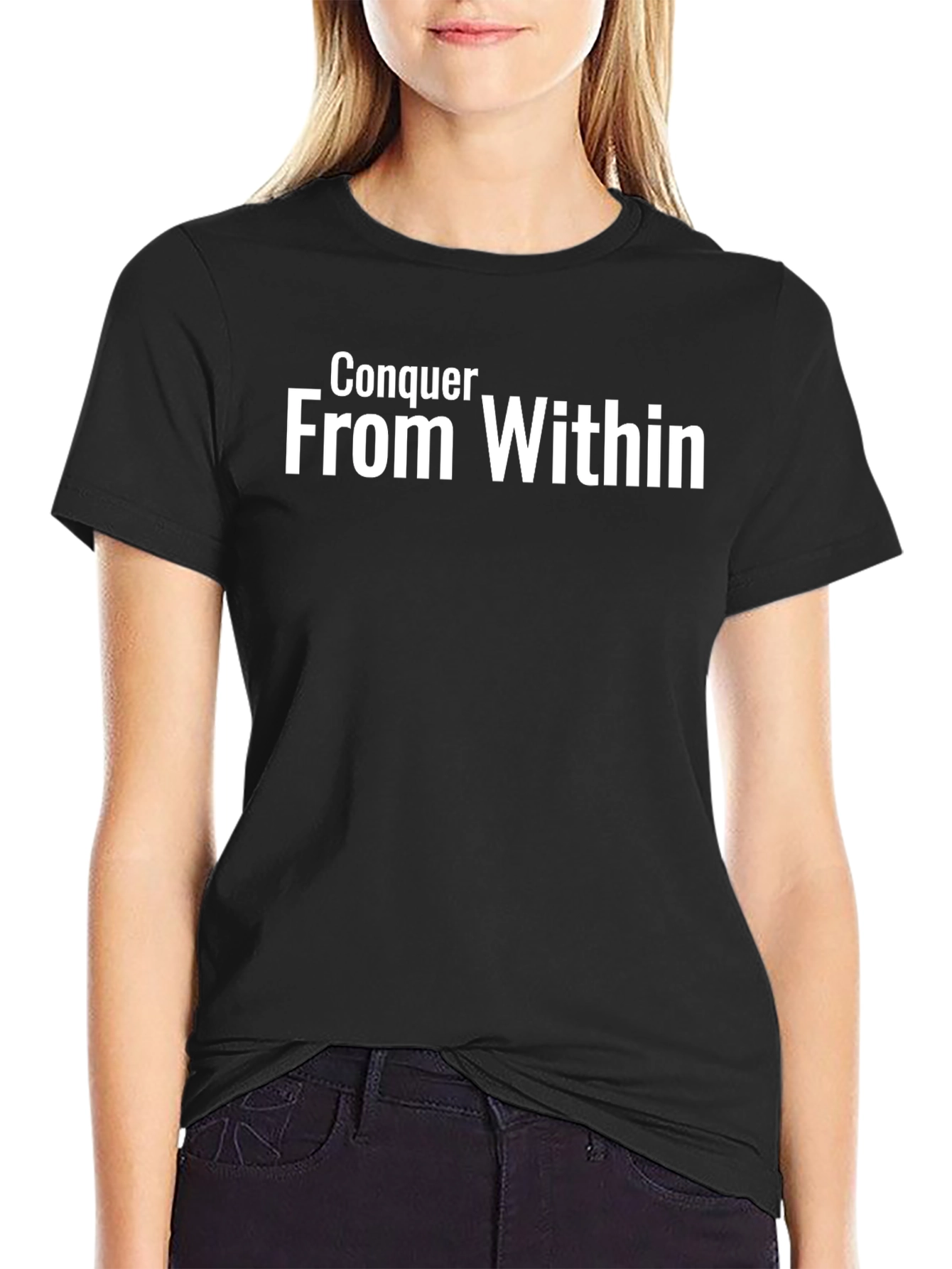 Conquer From Within Black Graphic T-Shirt