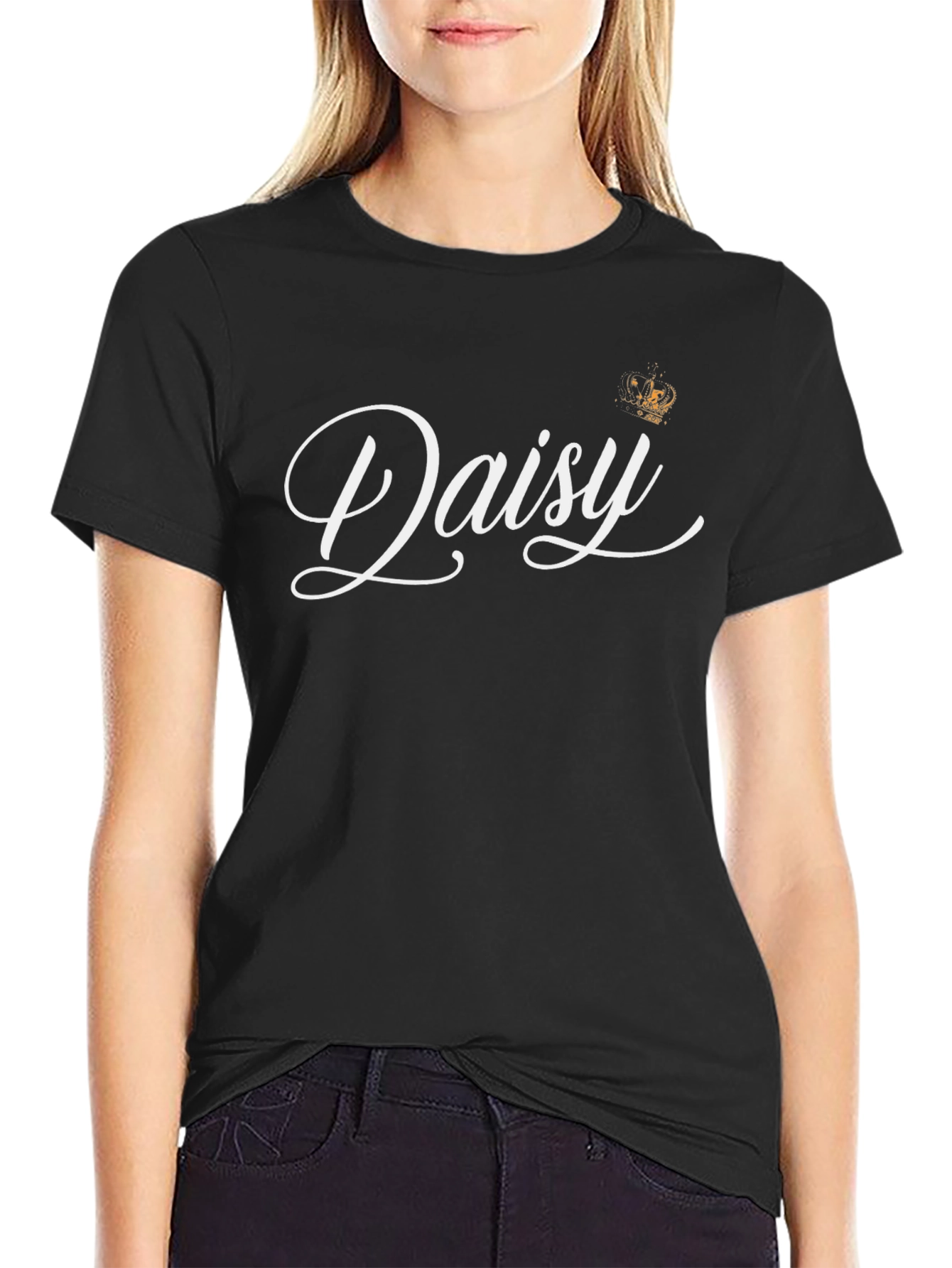 Daisy Script Graphic Tee - Unisex Black T-Shirt