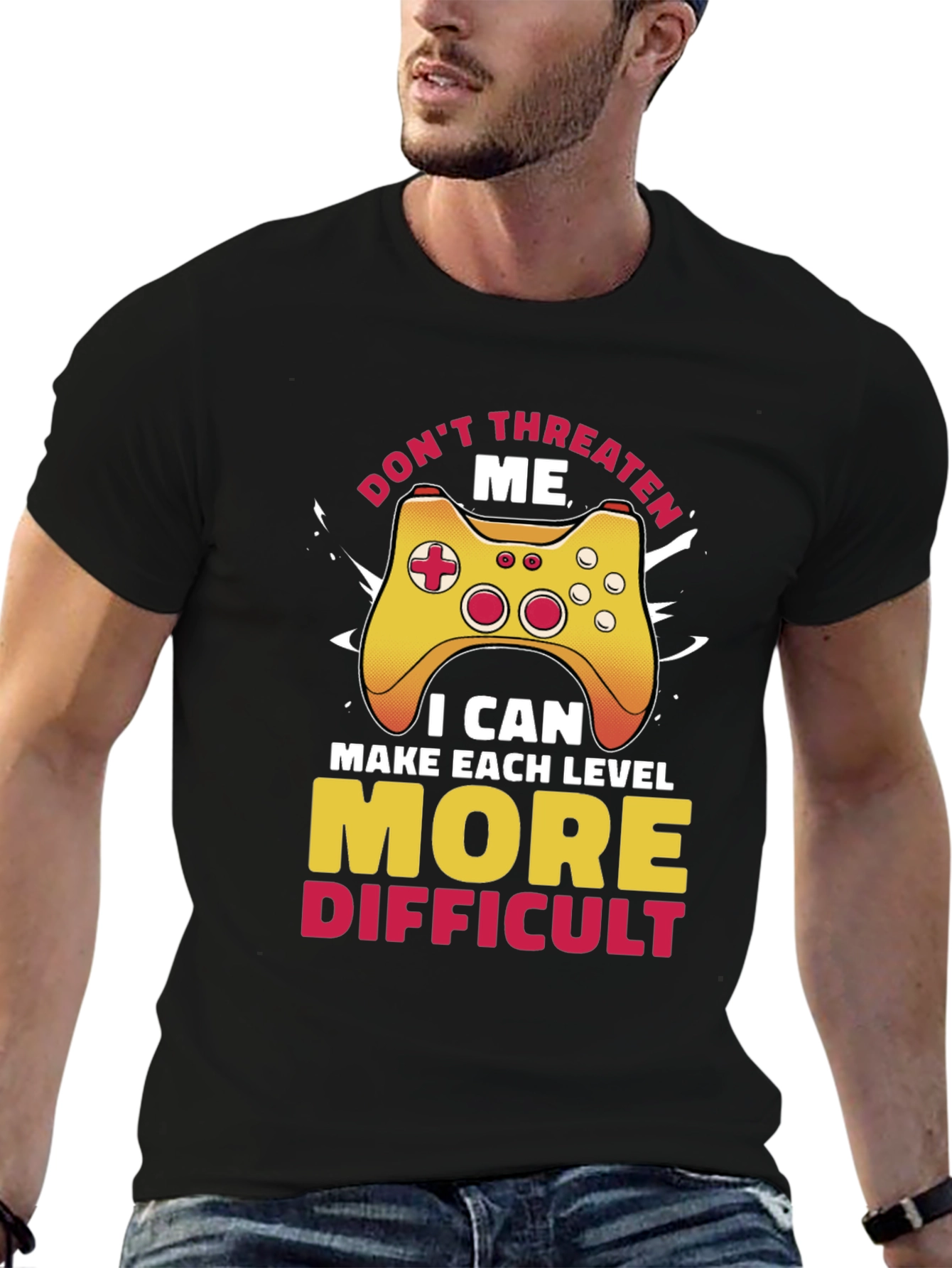 Gamer T-Shirt - Dont Threaten Me Funny Design