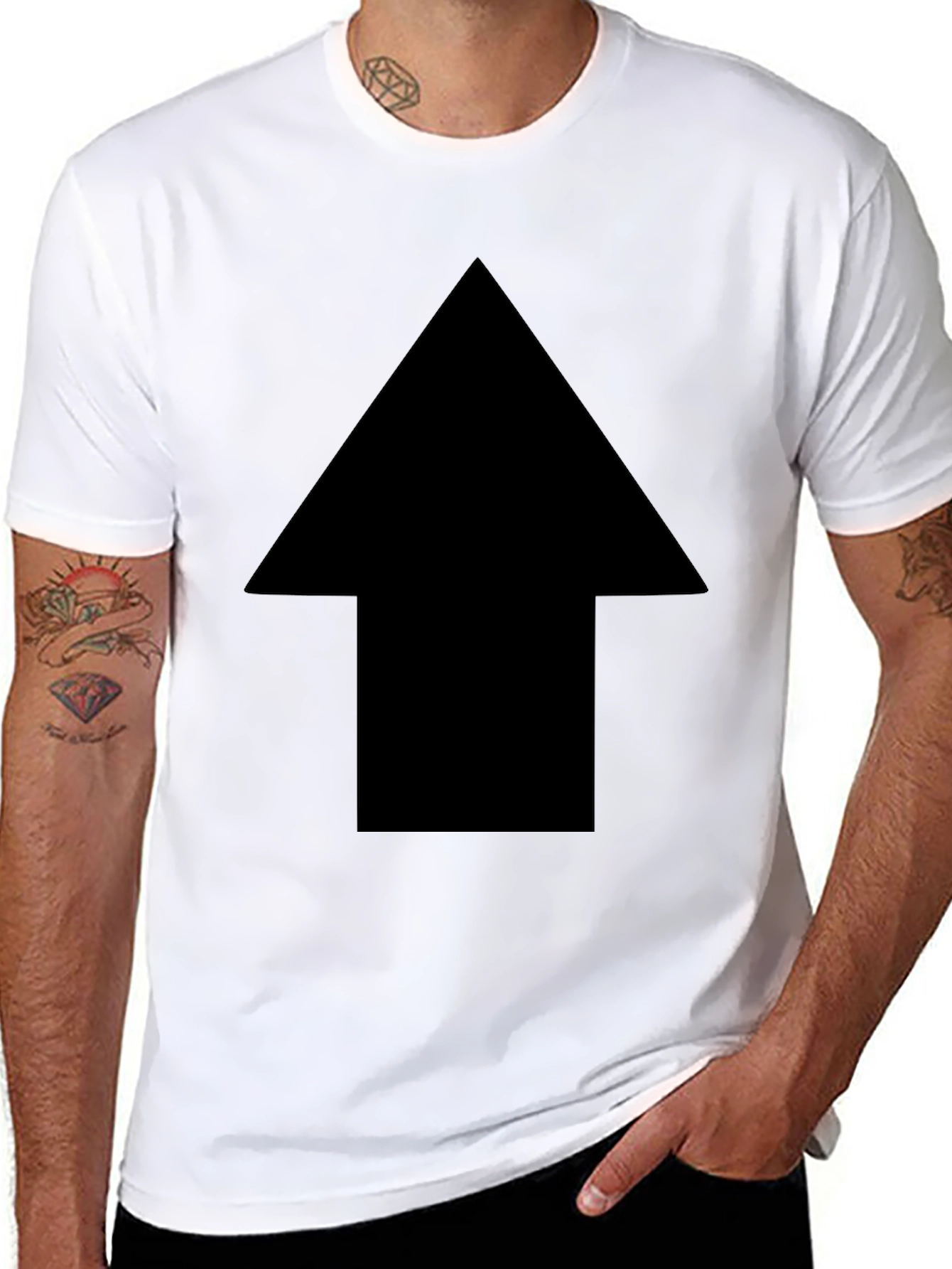 Bold Arrow Graphic Tee - Casual Cotton Shirt