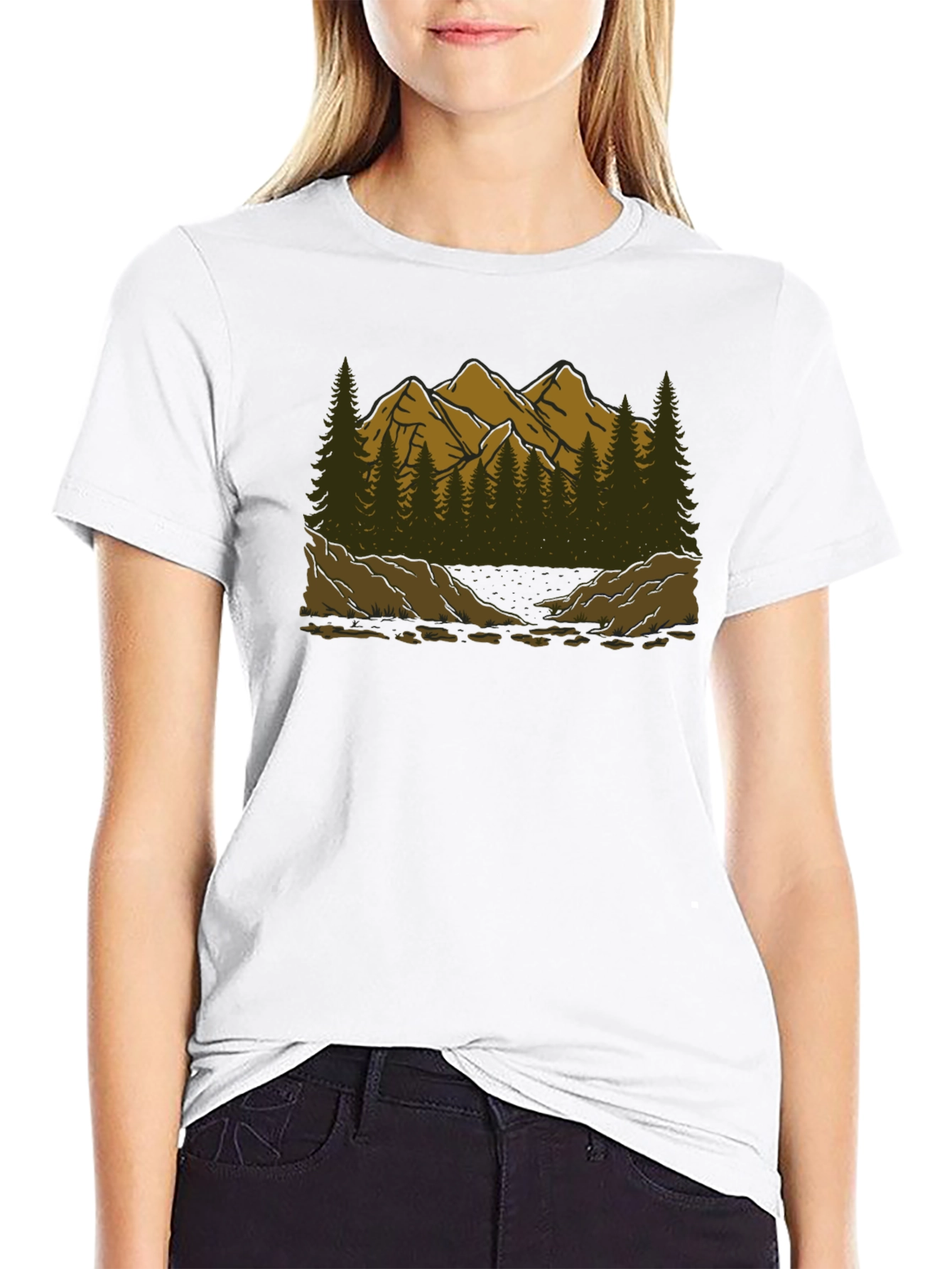 Mountain Scene Graphic Tee - Nature Adventure Shirt
