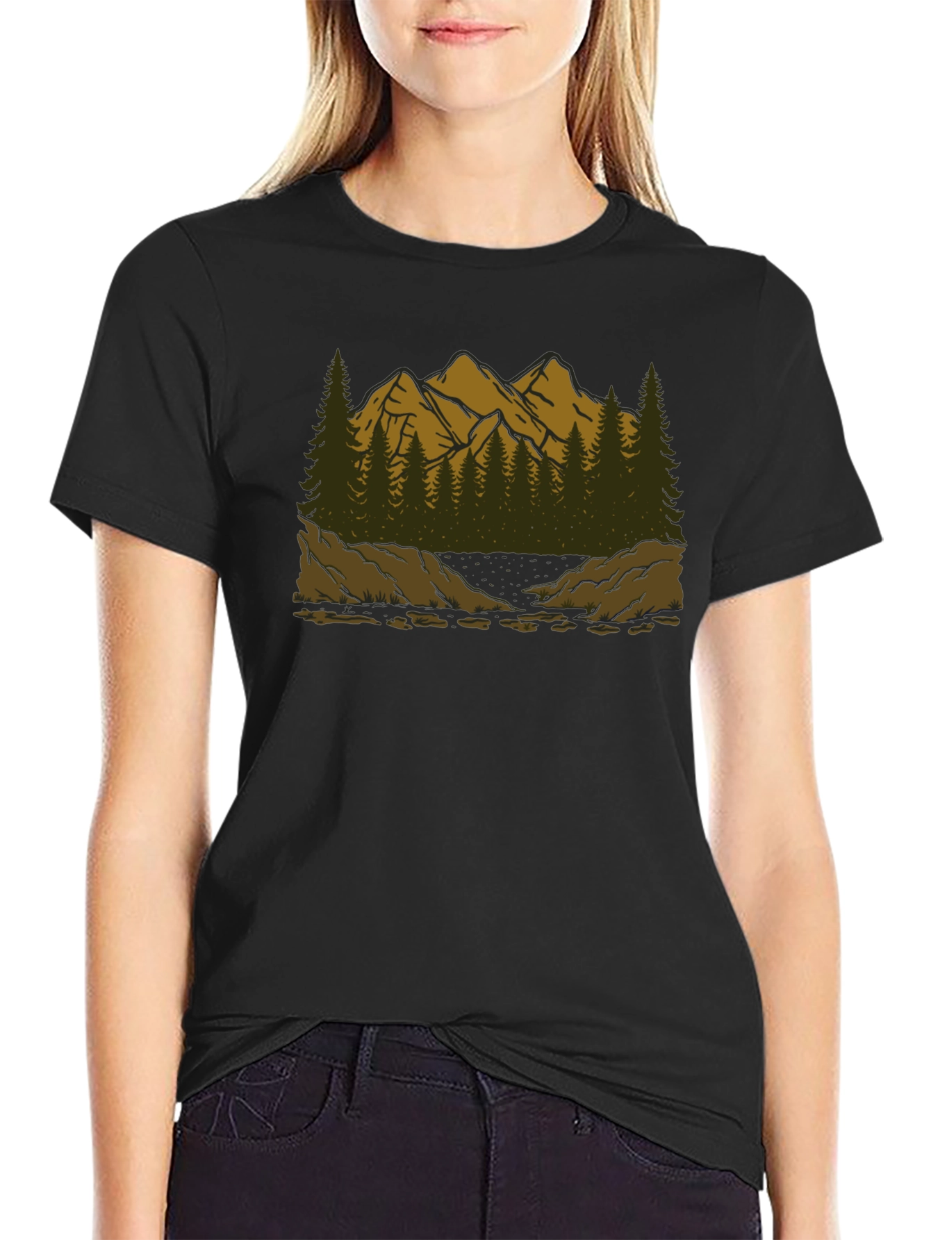 Mountain Scene Graphic Tee - Nature Adventure Shirt