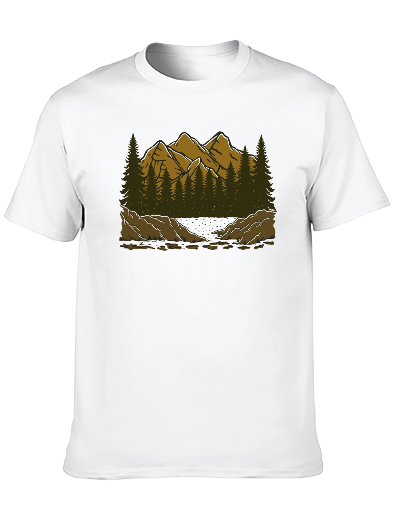 Mountain Scene Graphic Tee - Nature Adventure Shirt