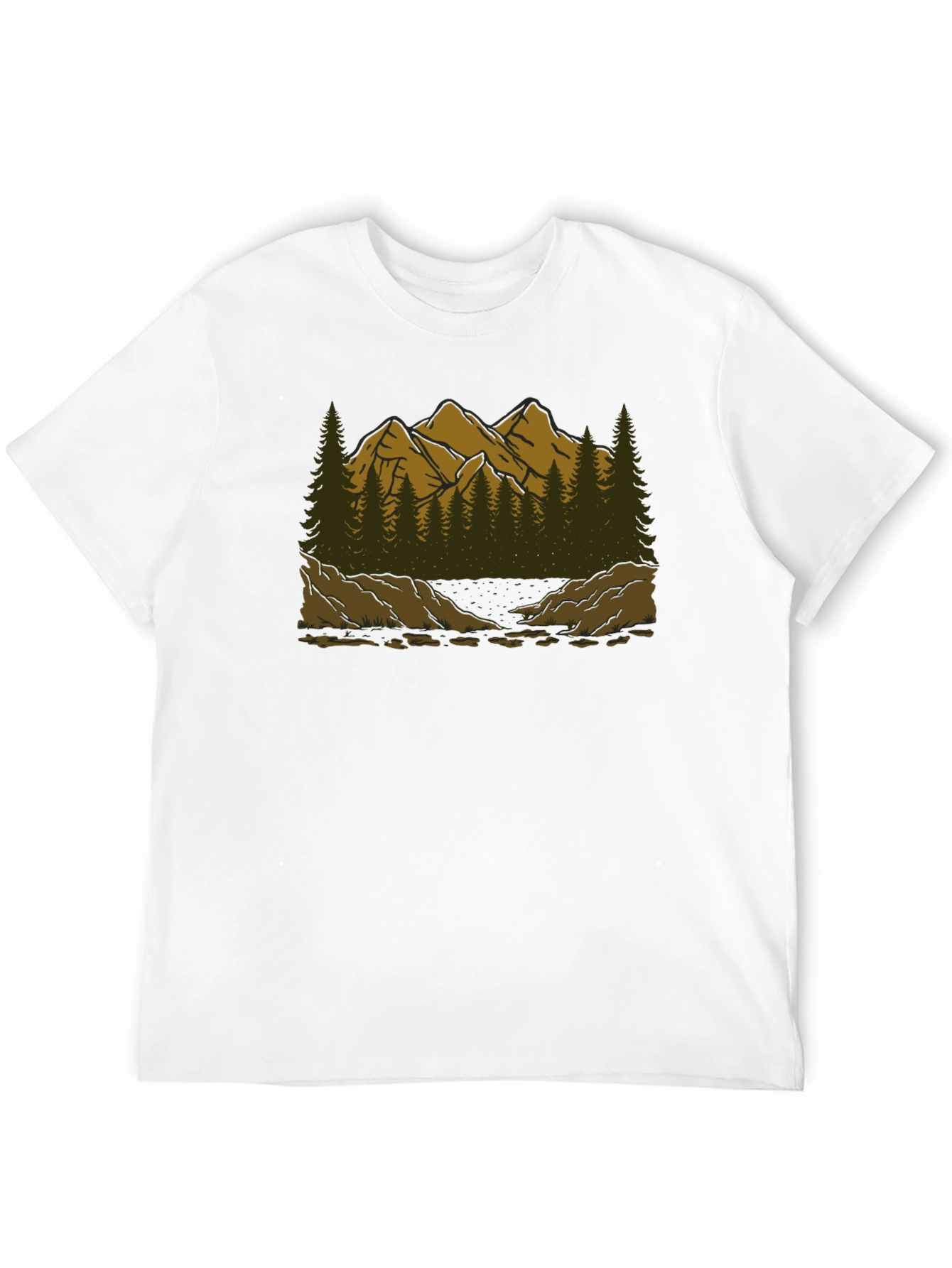 Mountain Scene Graphic Tee - Nature Adventure Shirt