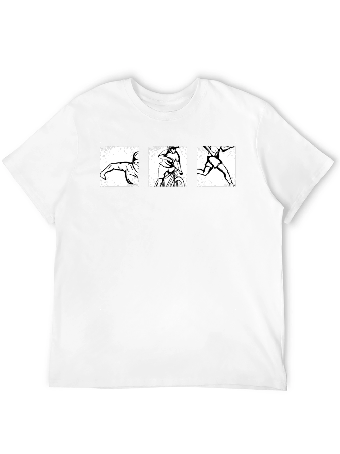 Triathlon T-Shirt: Swim Bike Run Black Tee