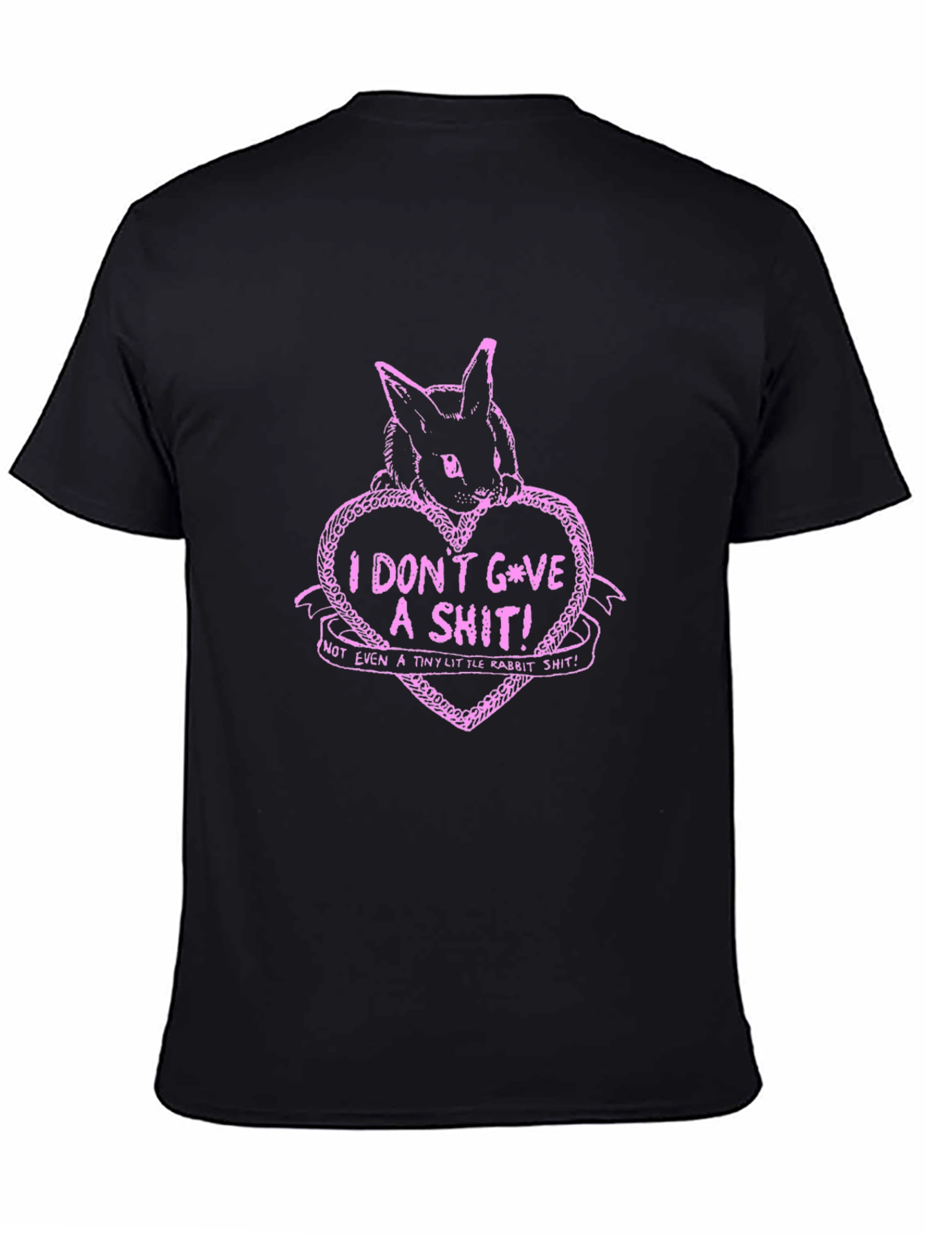 I Dont Give A Shit Bunny T-Shirt - Black
