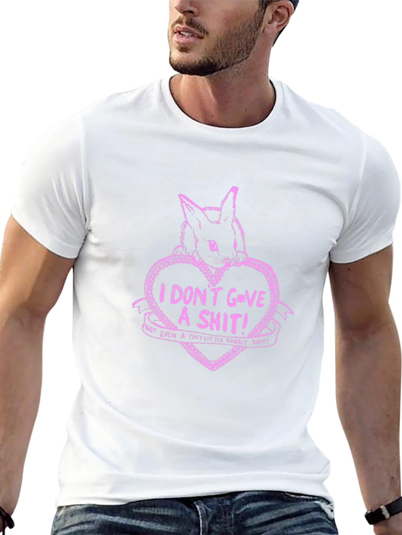 I Dont Give A Shit Bunny T-Shirt - Black