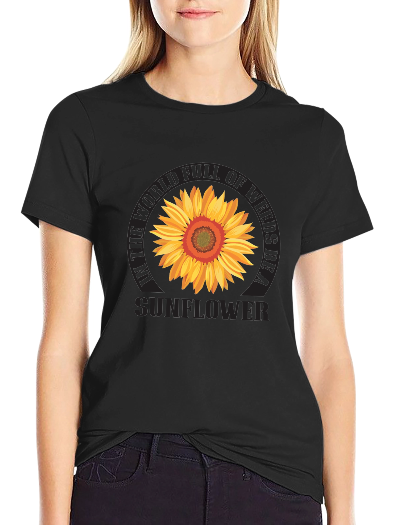 Sunflower Graphic Print Tee - Be a Sunflower