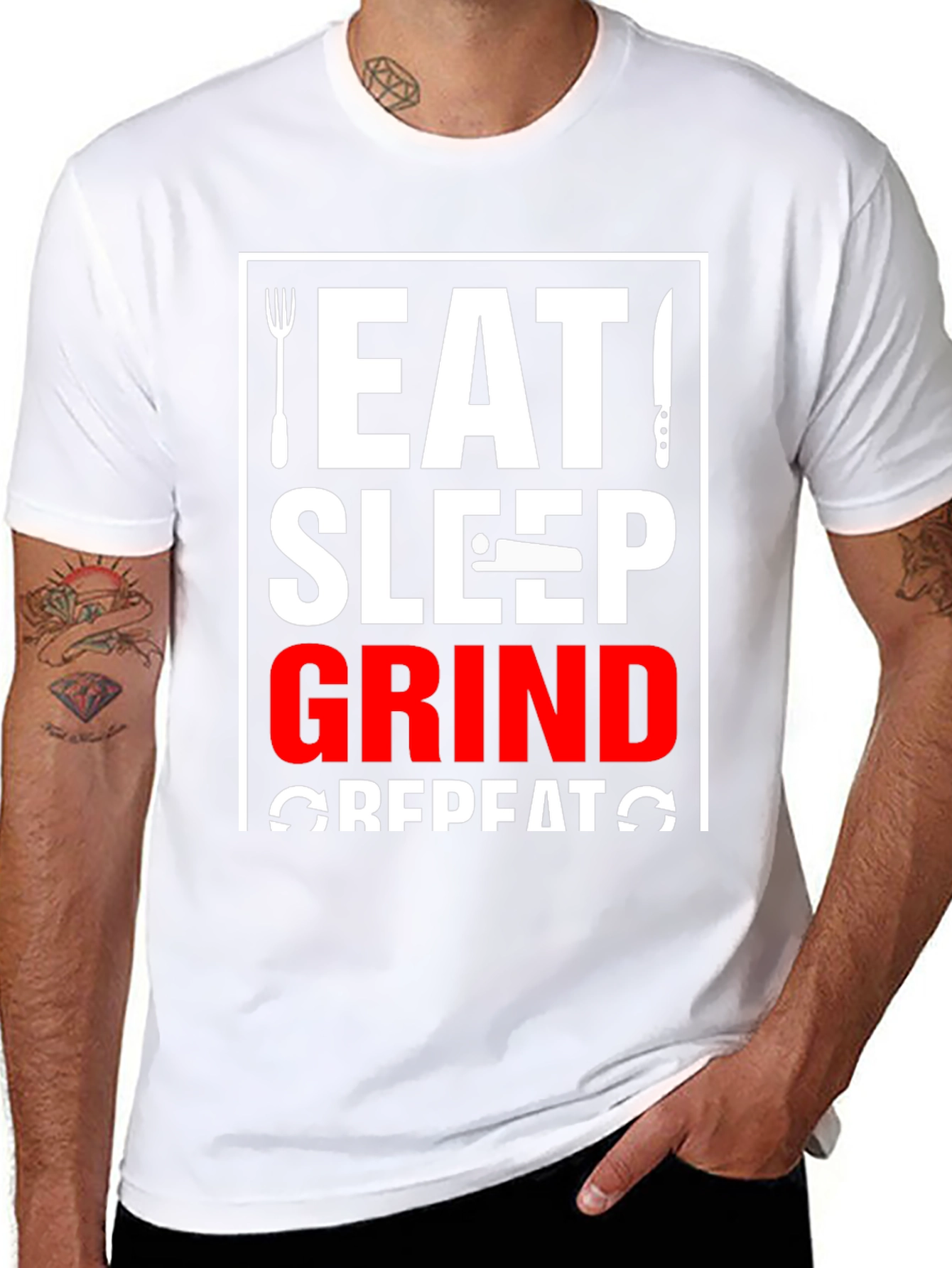 Eat Sleep Grind Repeat Black T-Shirt