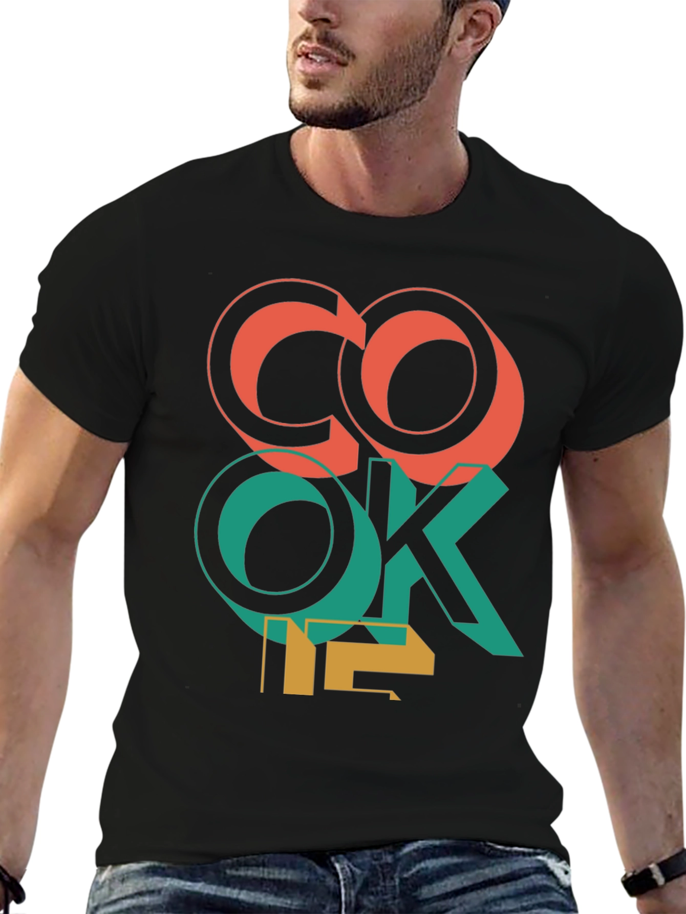 Cool Cook Me Graphic Print Black T-Shirt