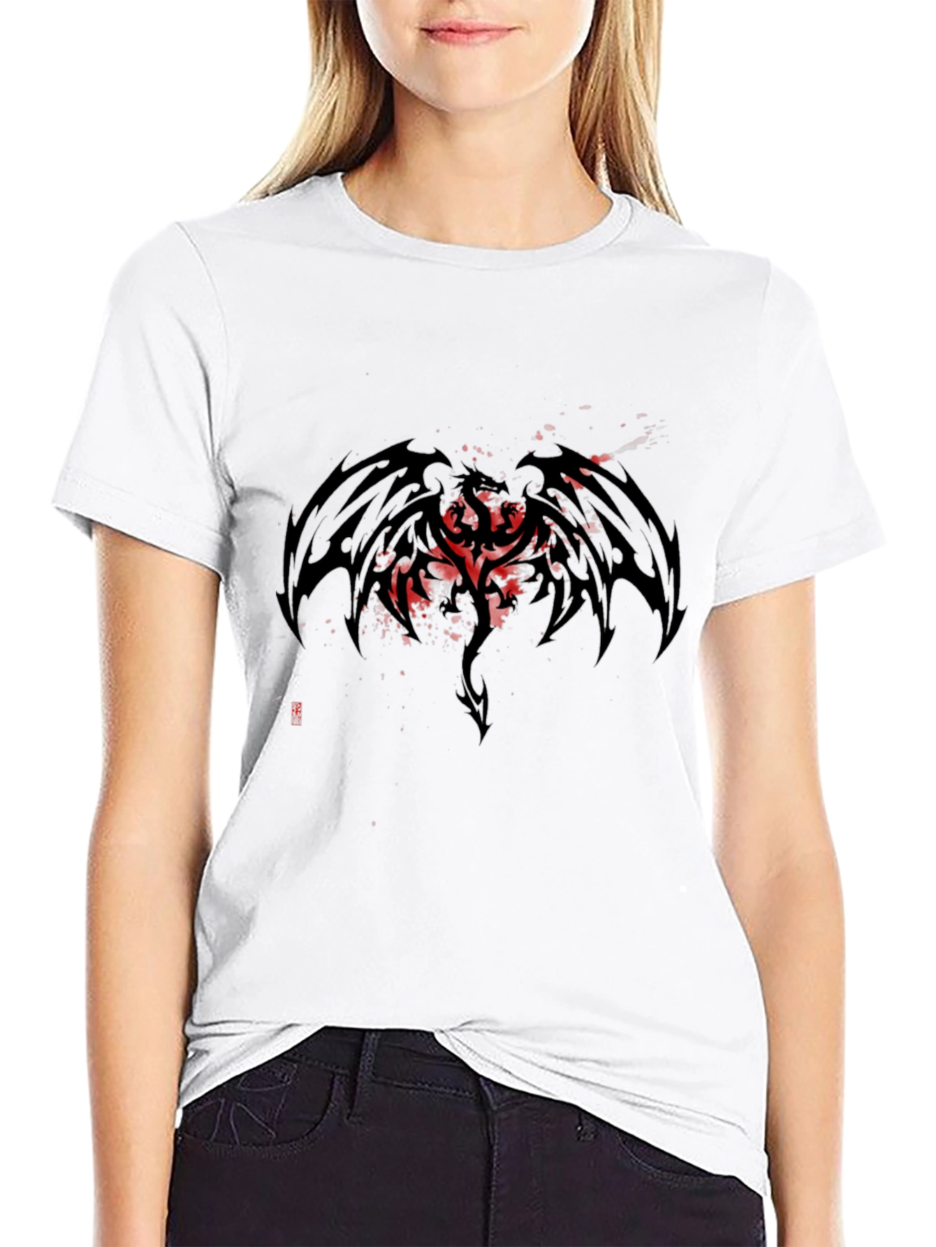 Mens Black Dragon Graphic Tee