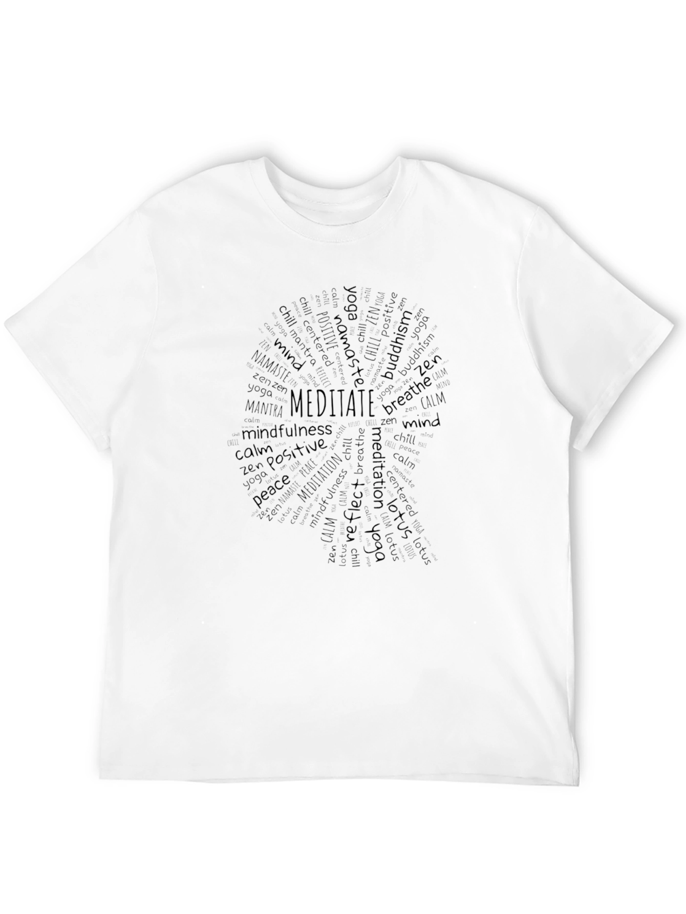 Meditate Word Art T-Shirt - Zen Yoga Tee