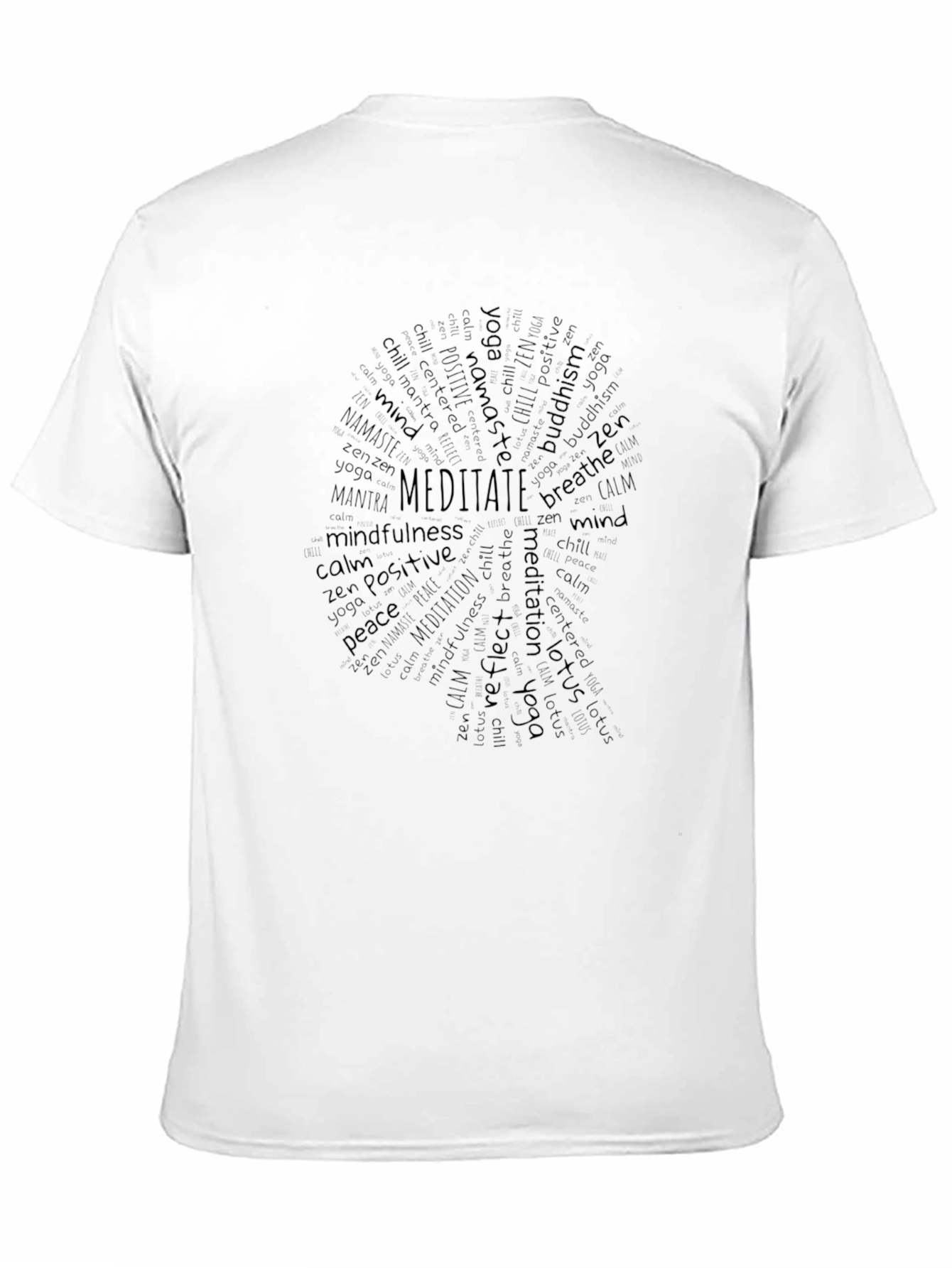 Meditate Word Art T-Shirt - Zen Yoga Tee