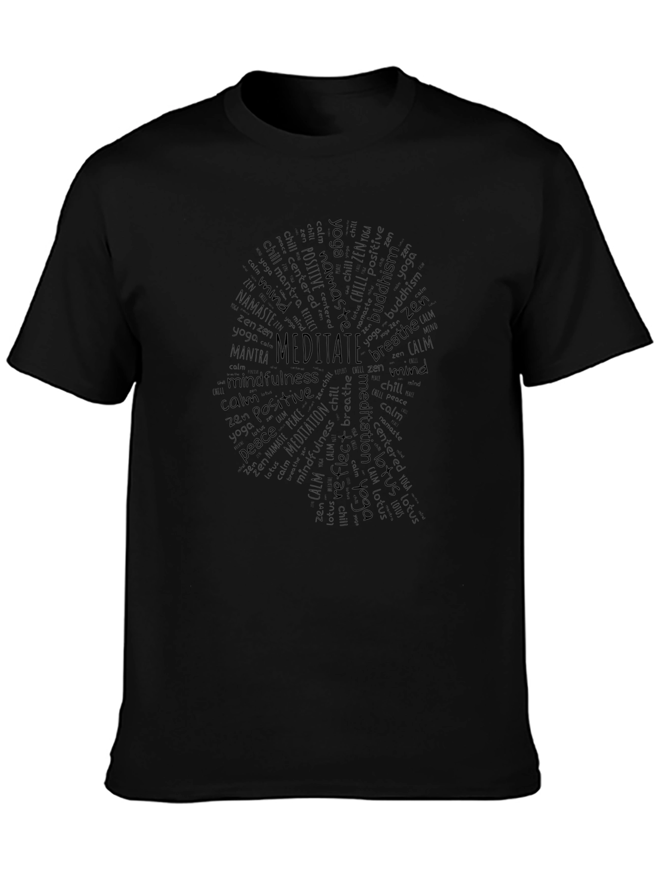 Meditate Word Art T-Shirt - Zen Yoga Tee