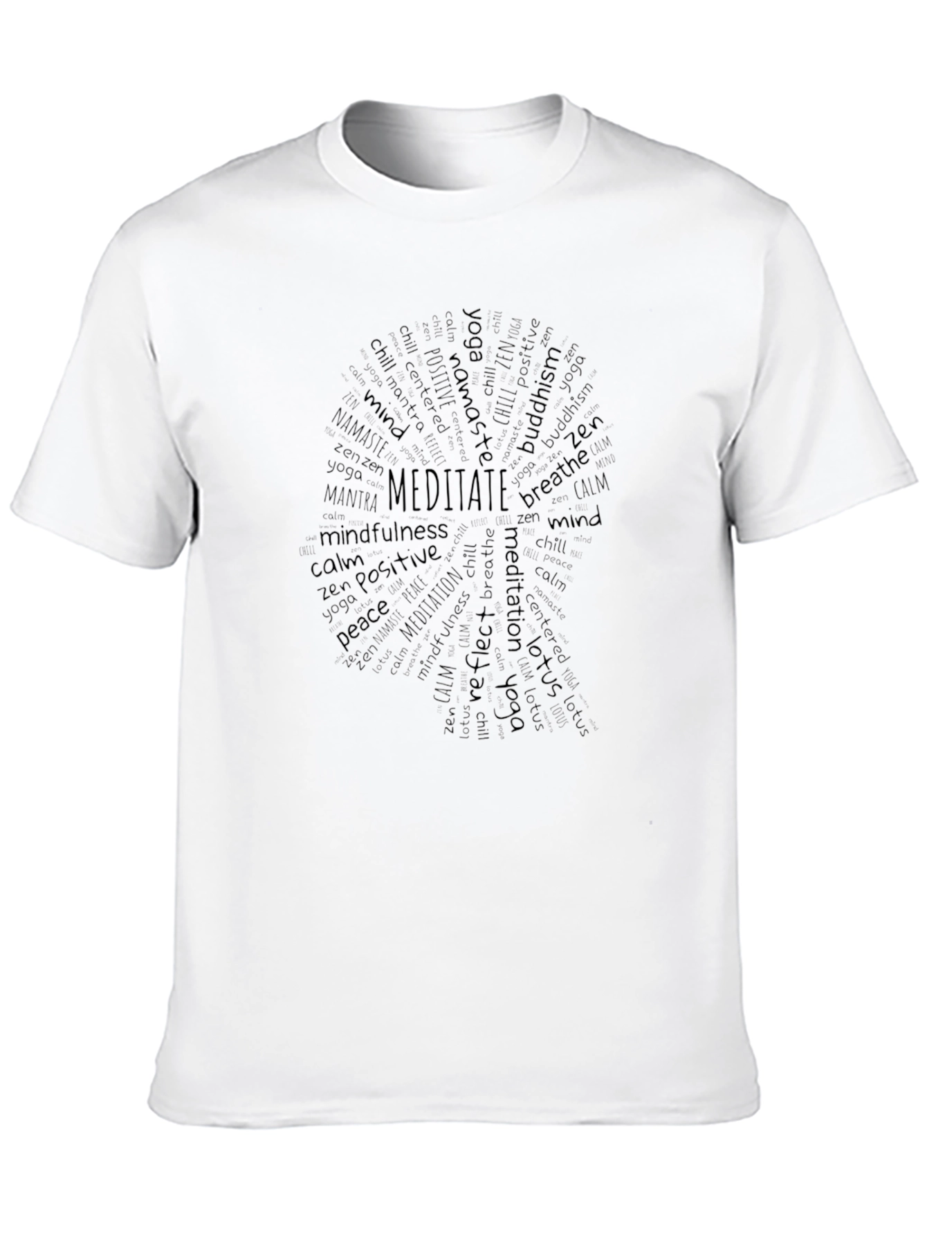 Meditate Word Art T-Shirt - Zen Yoga Tee